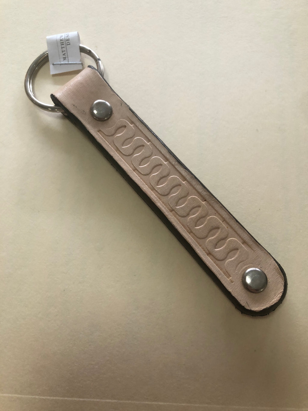 Stamped leather key chains