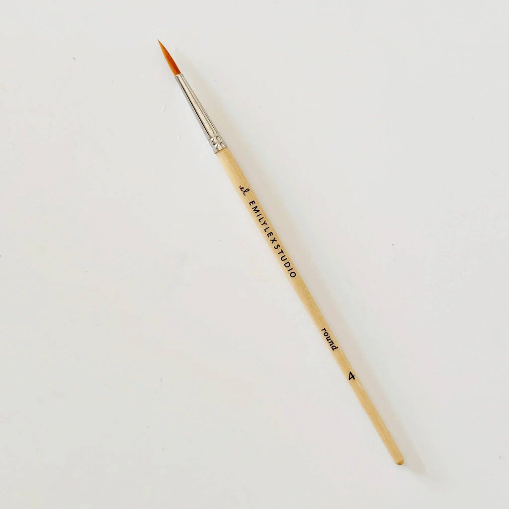 Watercolor paintbrush set of five wood brushes