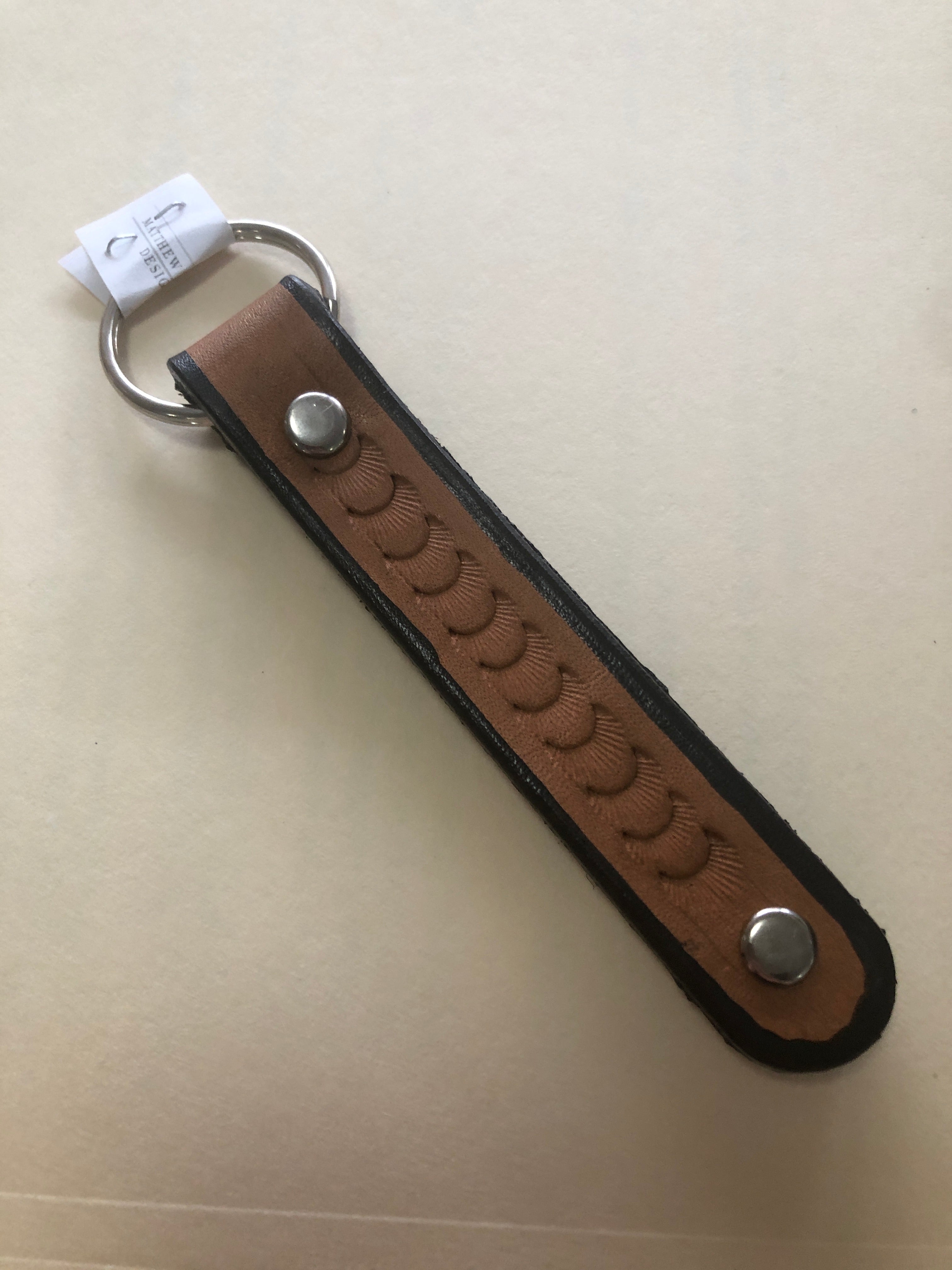 Stamped leather key chains