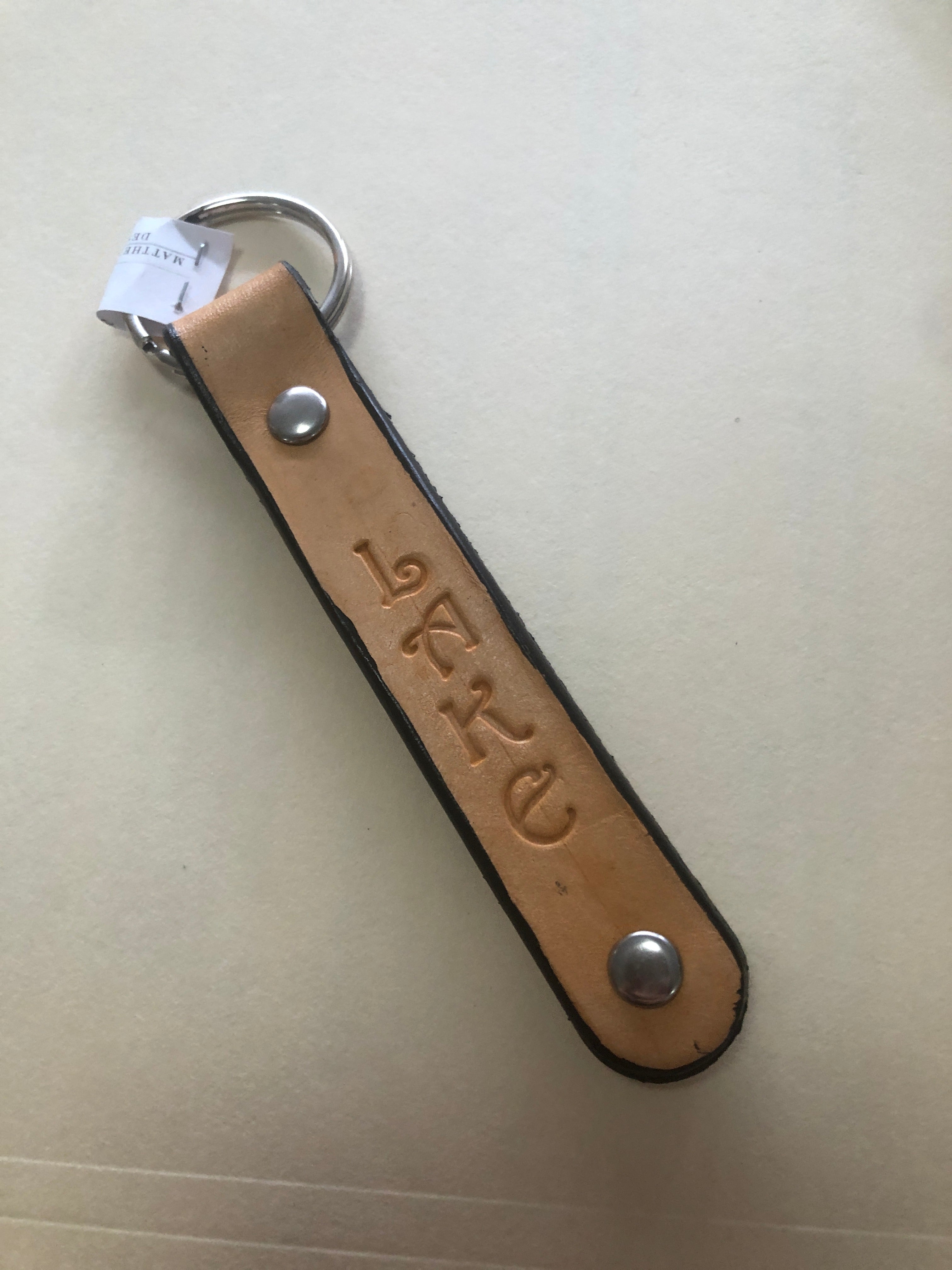 Stamped leather key chains