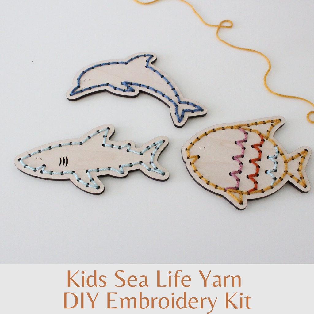 Kids Sea Life Yarn DIY Embroidery Kit