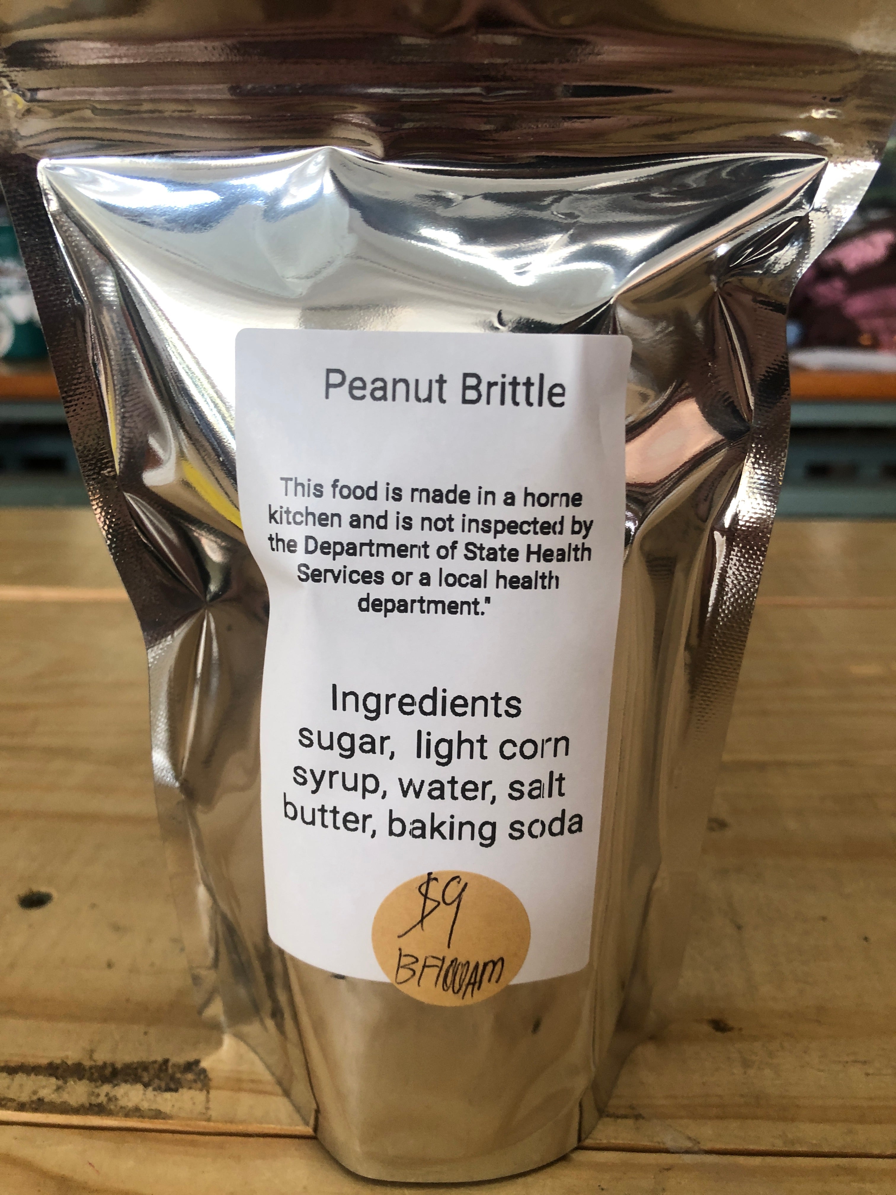 Freeze dried peanut brittle