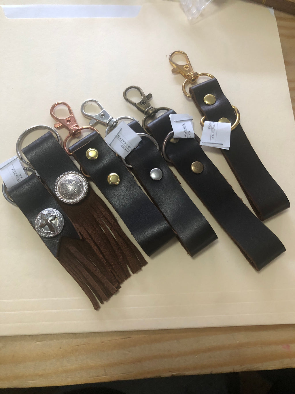 Soft leather keychain