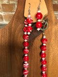 Red and white beaded