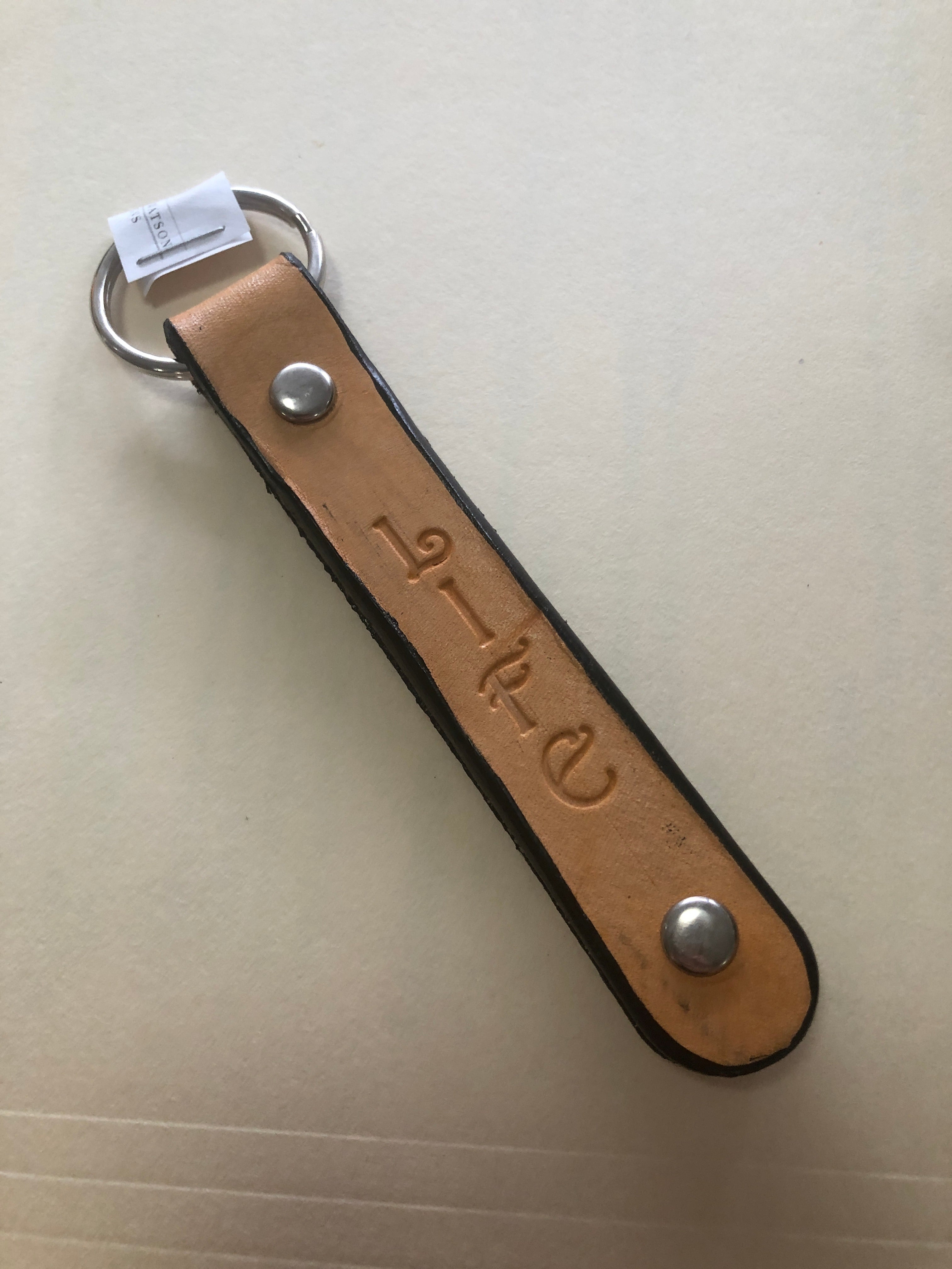 Stamped leather key chains