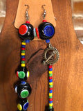 Black colorful glass beads