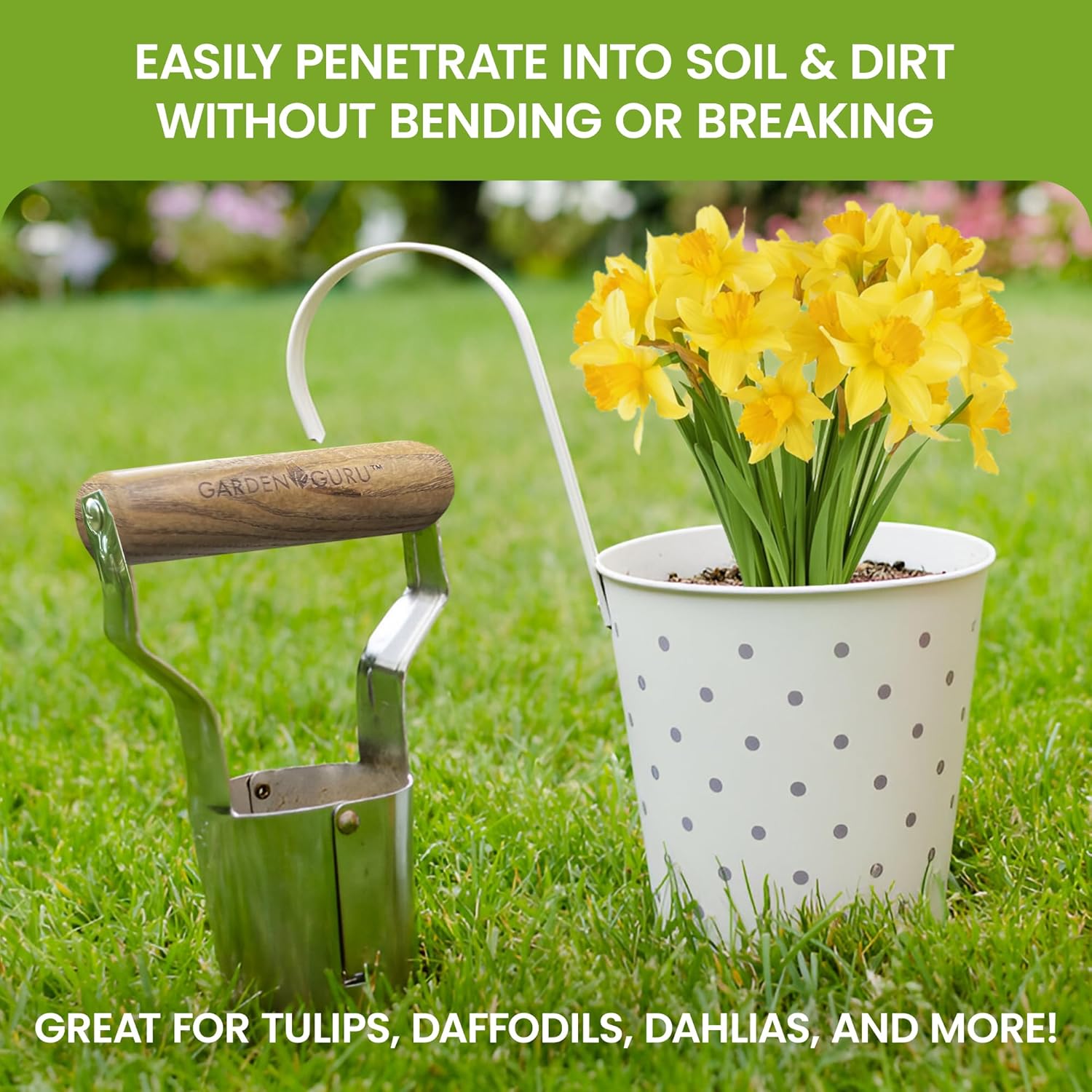 Garden Planting Set - Includes Classic Trowel, Transplanter, Bulb Planter