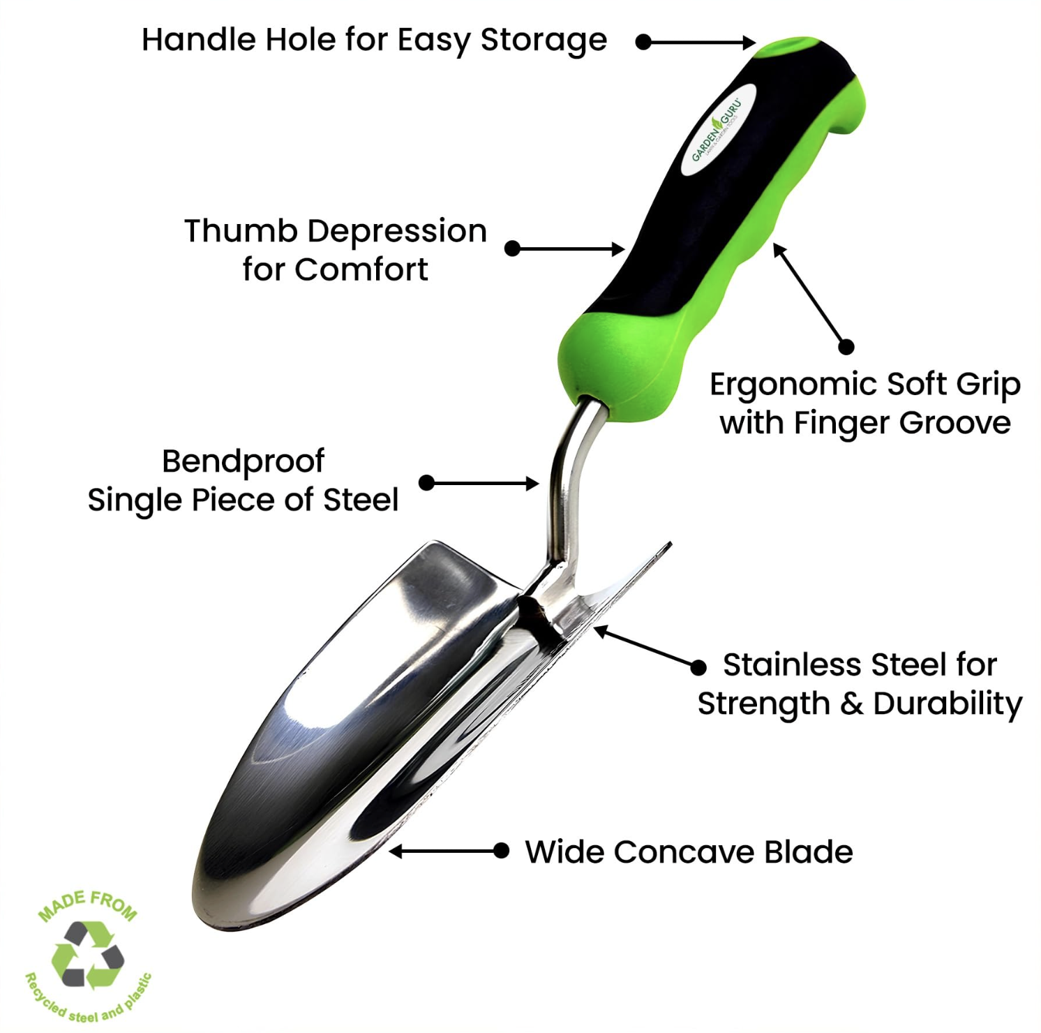 Stainless Steel 3pc Gardening Tool Set (Includes Trowel Transplanter Cultivator)