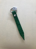 Stamped painted leather keychain
