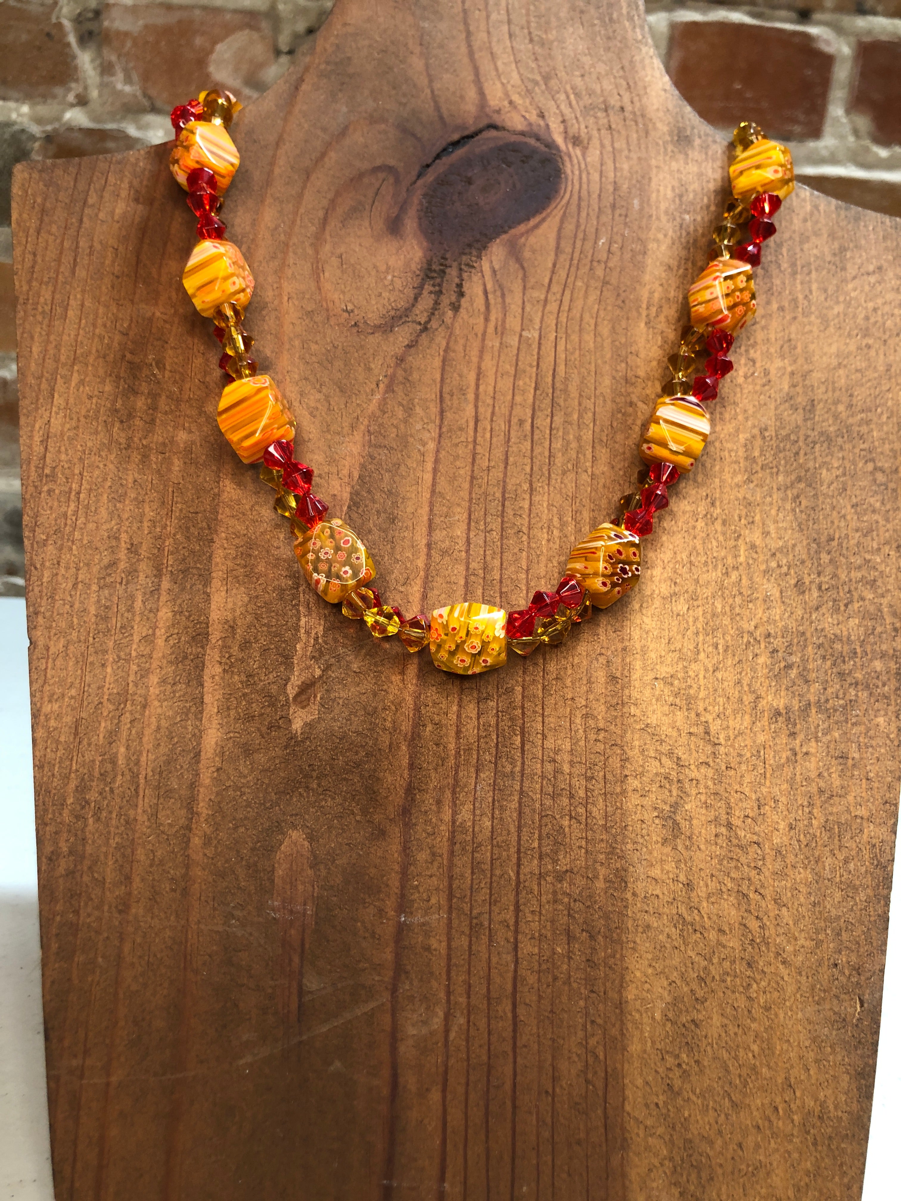 Orange & red glass beads