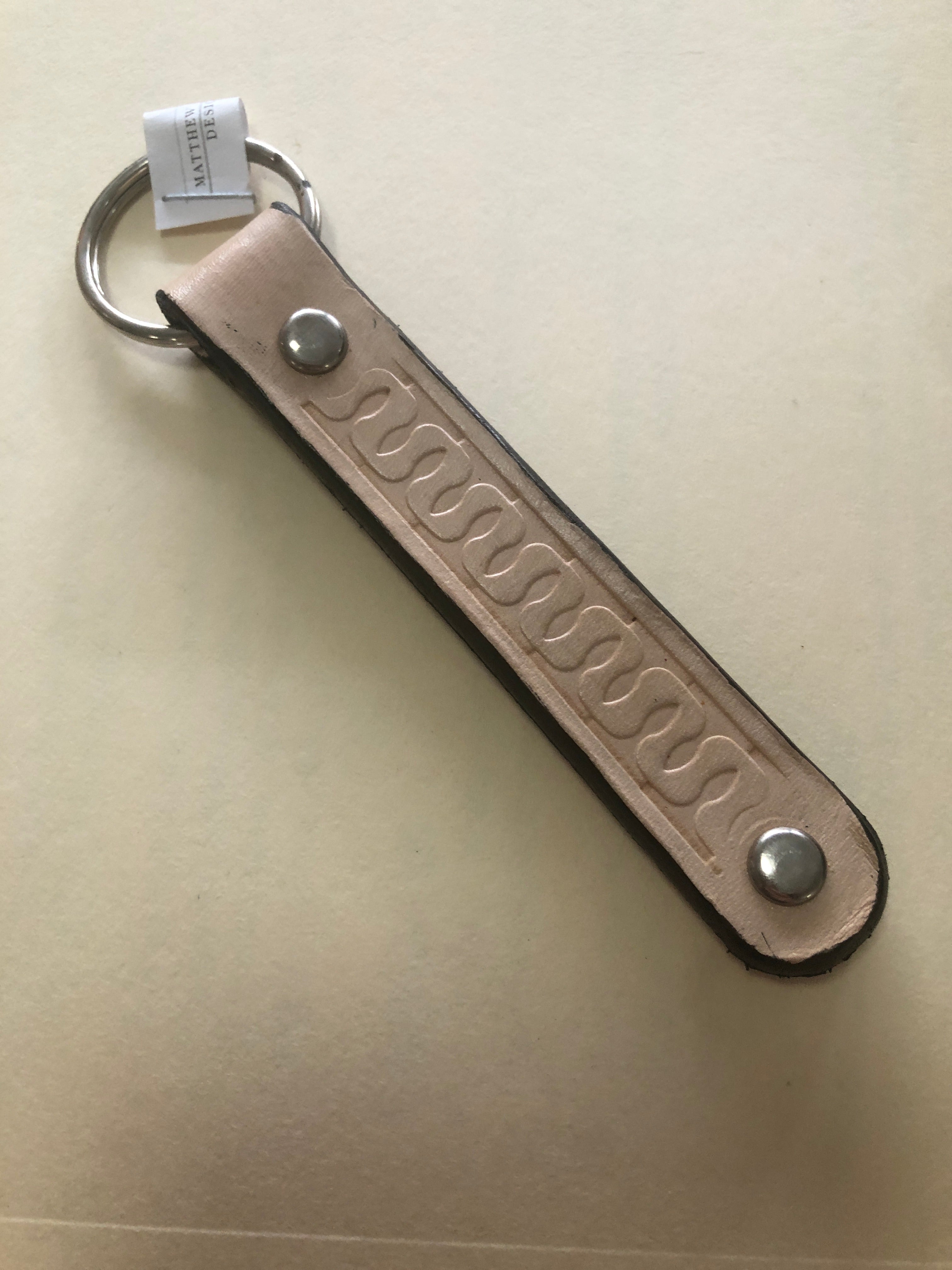 Stamped leather key chains