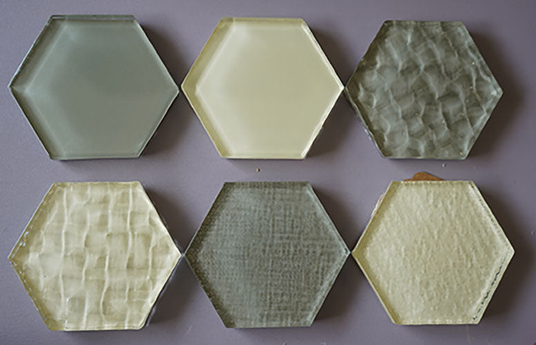 Coasters - hexagon beige and gray