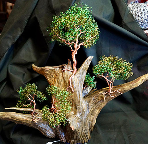 Copper Tree Driftwood with 5 trees