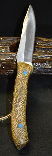 EDC knife with Prickly Pear handle