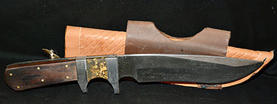 sub hilt knife with black walnut and gold flake with sheath