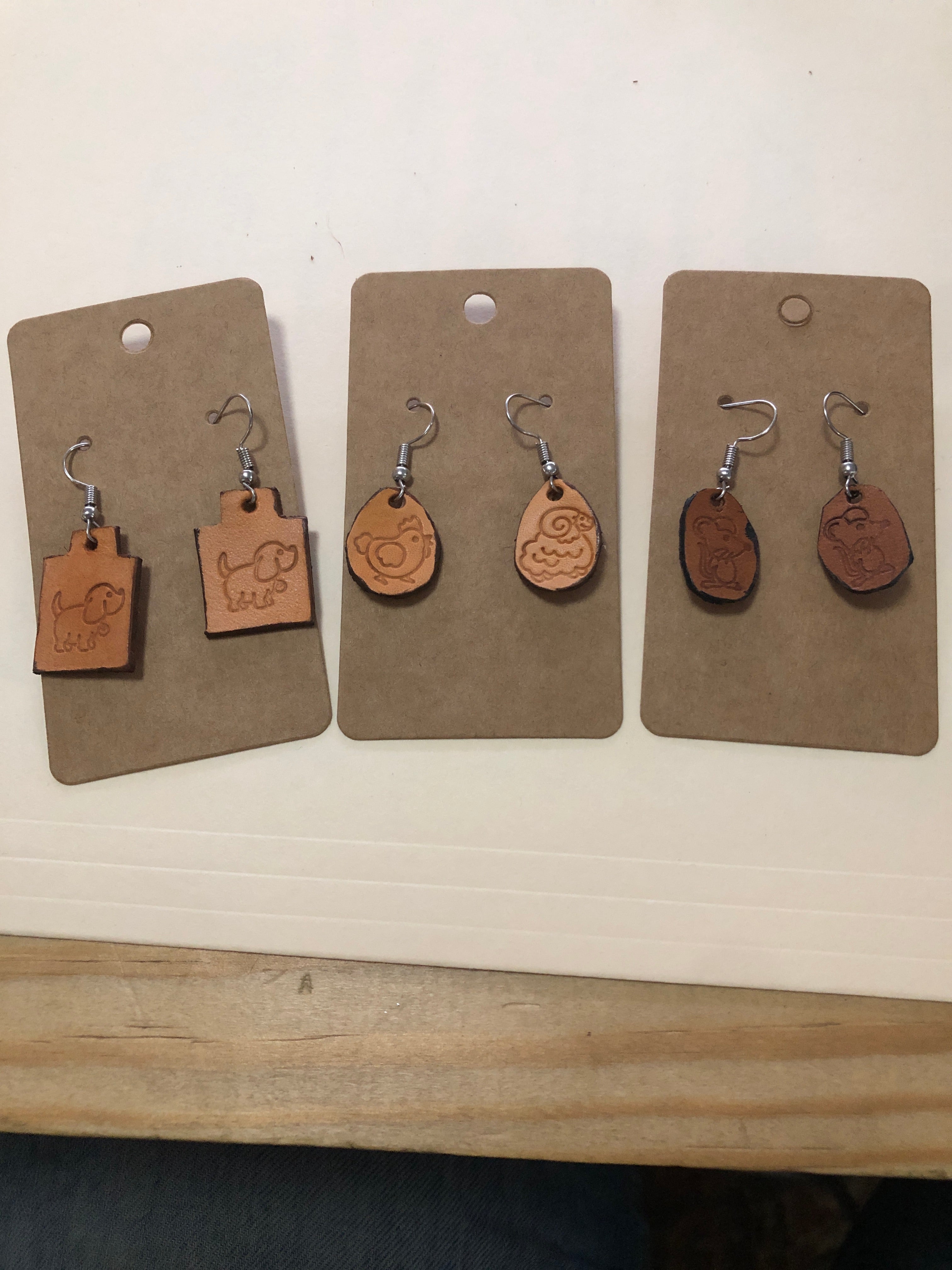 Leather earrings