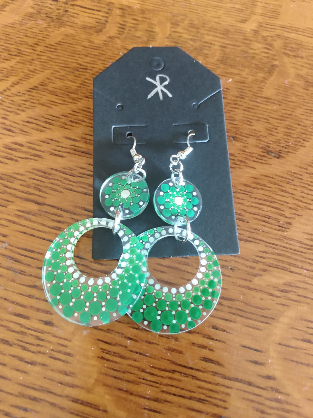 Earrings - Dangle with dot art mandala