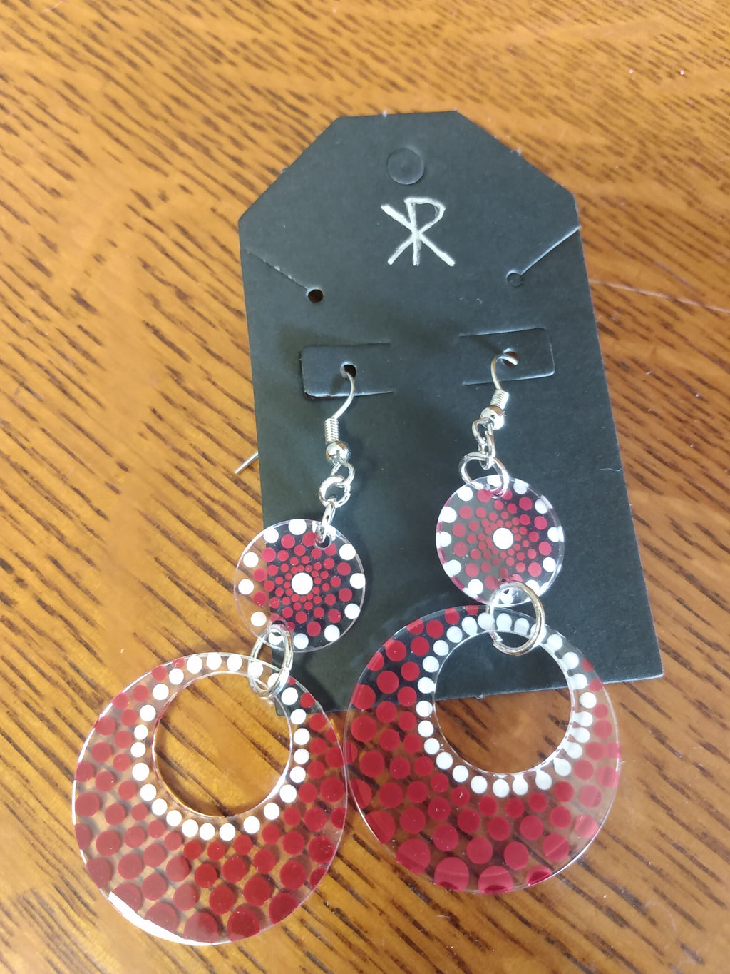 Earrings - Dangle with dot art mandala