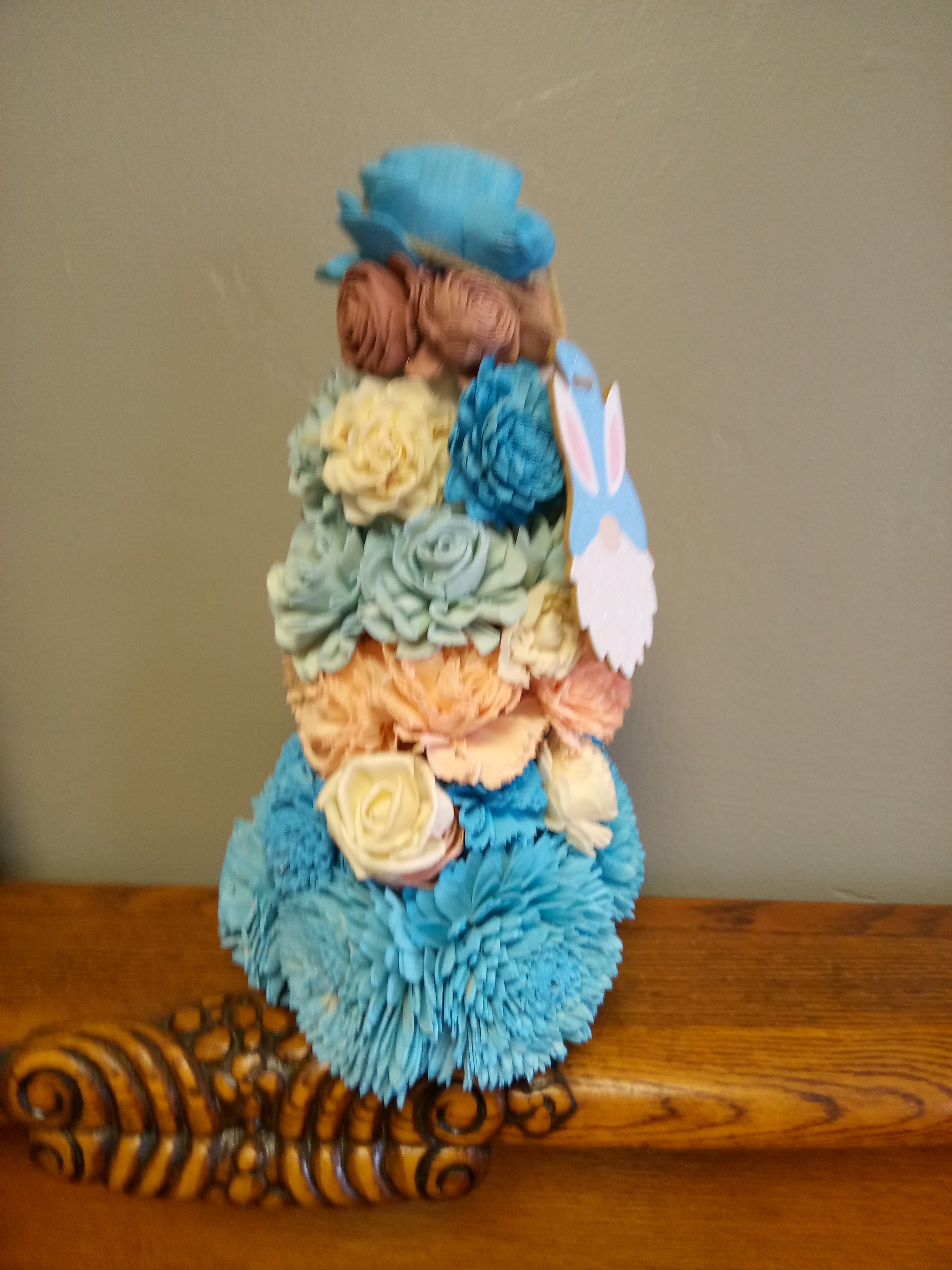 Easter Trees with Sola Flowers and Gnome Ornament