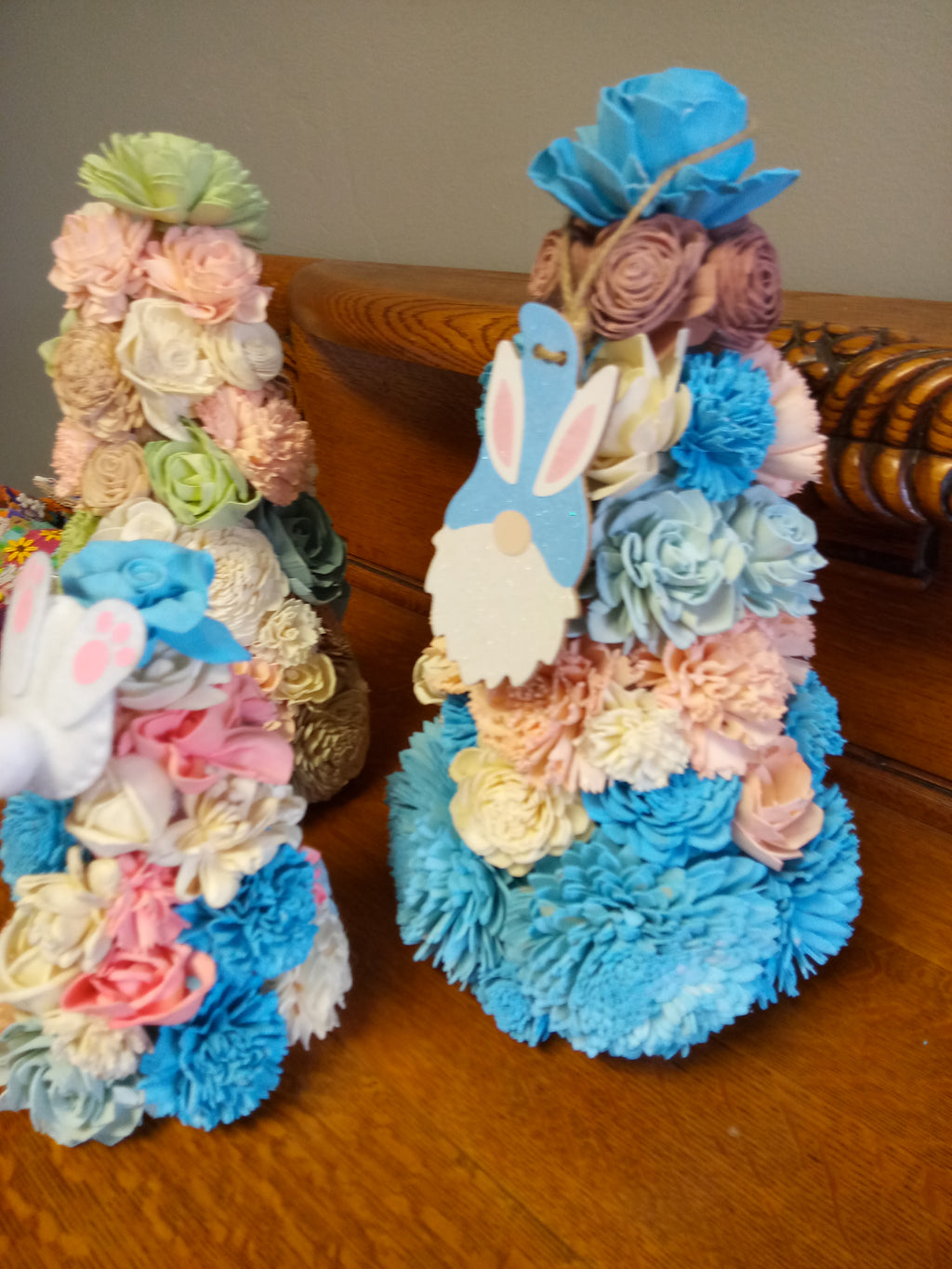 Easter Trees with Sola Flowers and Gnome Ornament