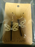 Quilled paper dragonfly earrings