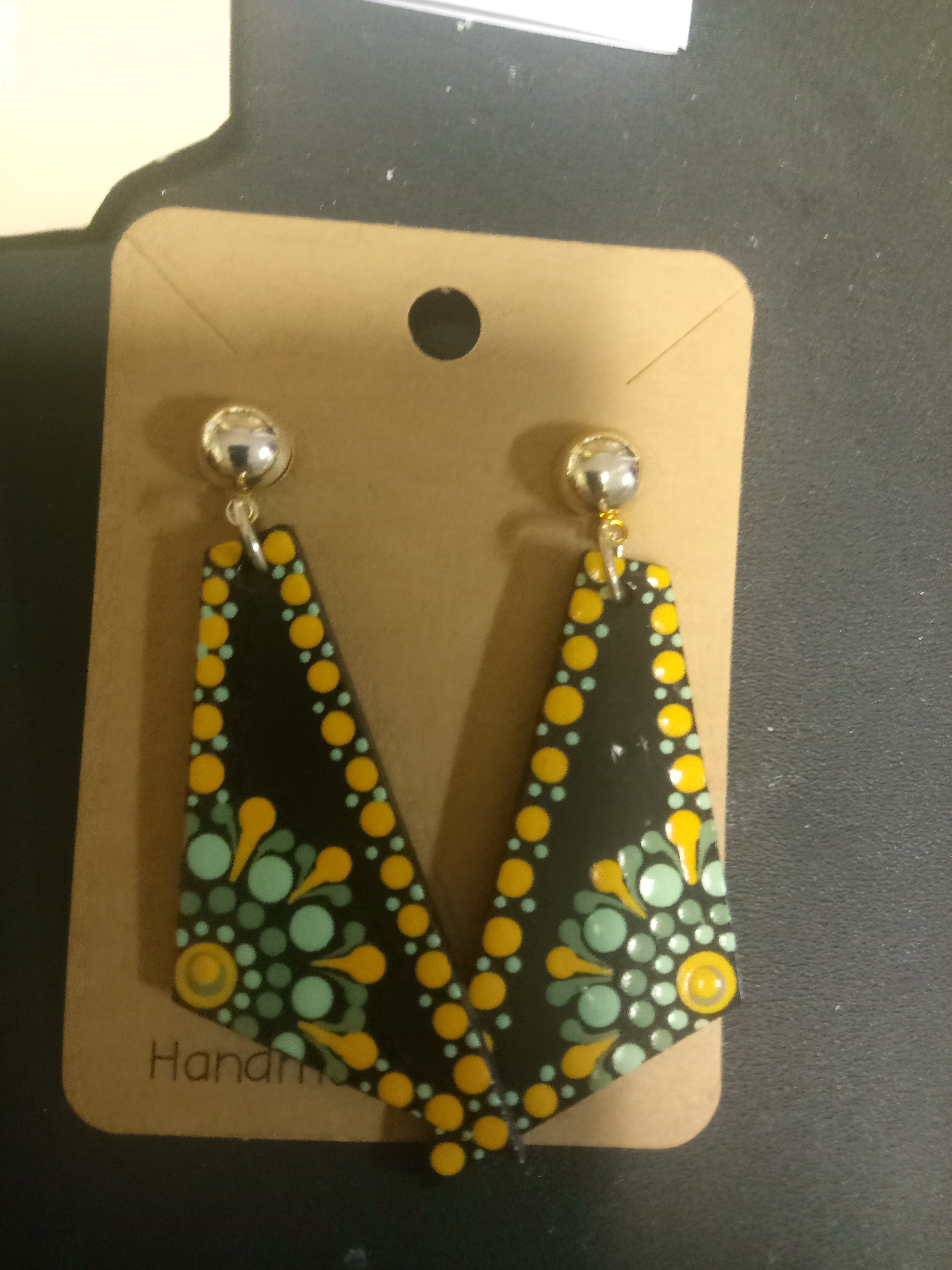Hand Painted Earrings Trapezoid