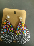 Hand Painted Earrings Teardrop