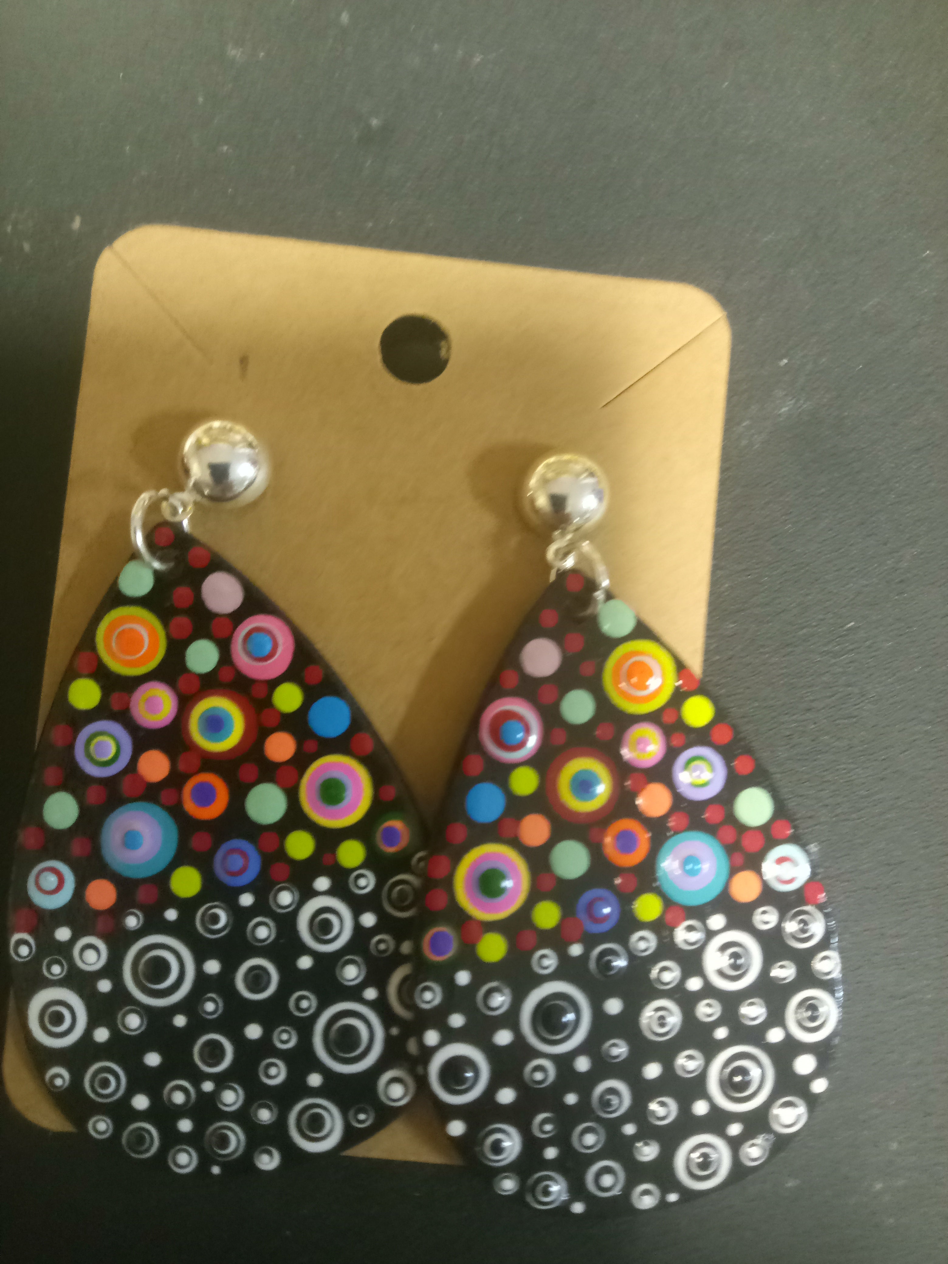 Hand Painted Earrings Teardrop