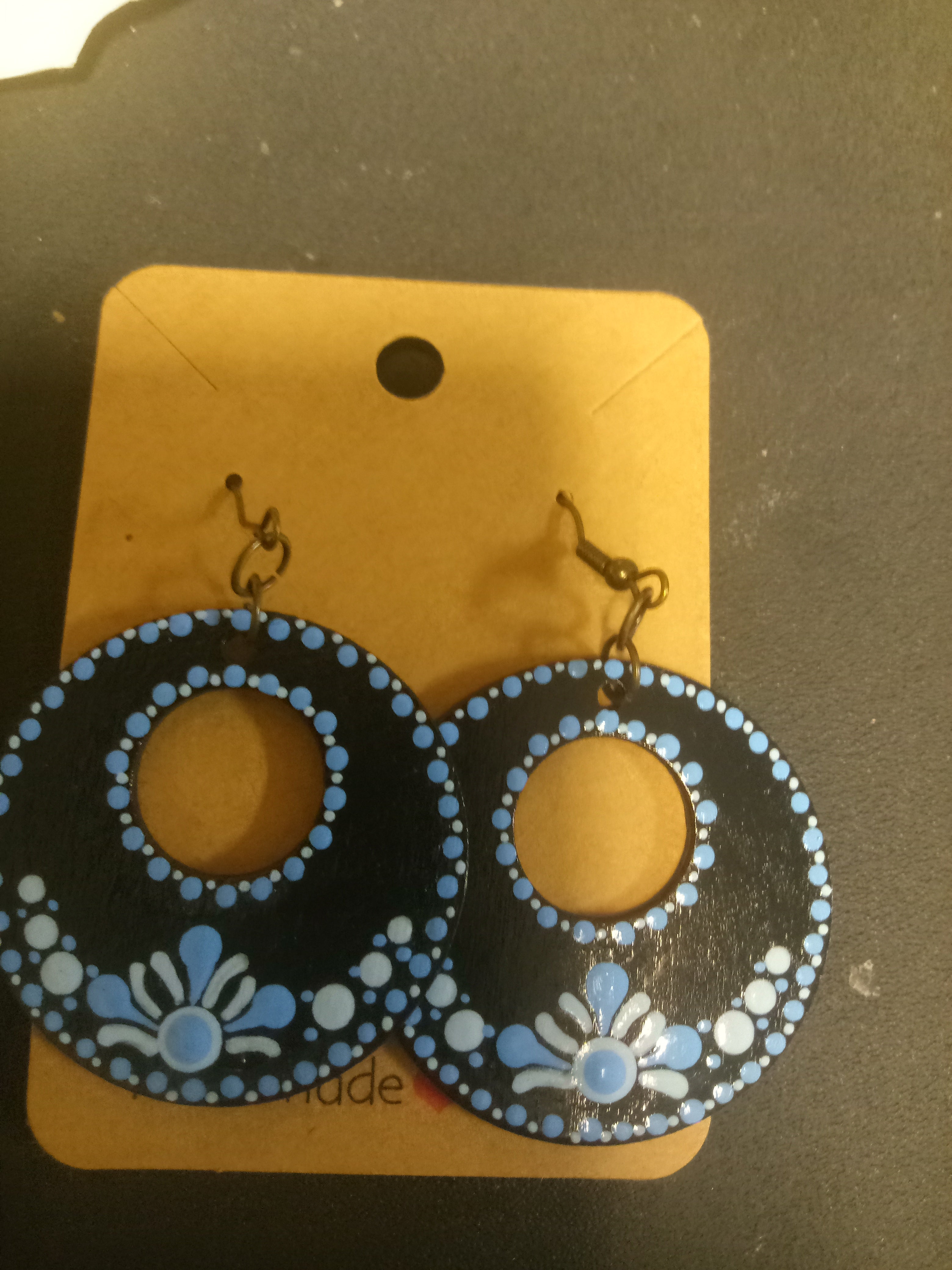 Hand Painted Earrings Circles