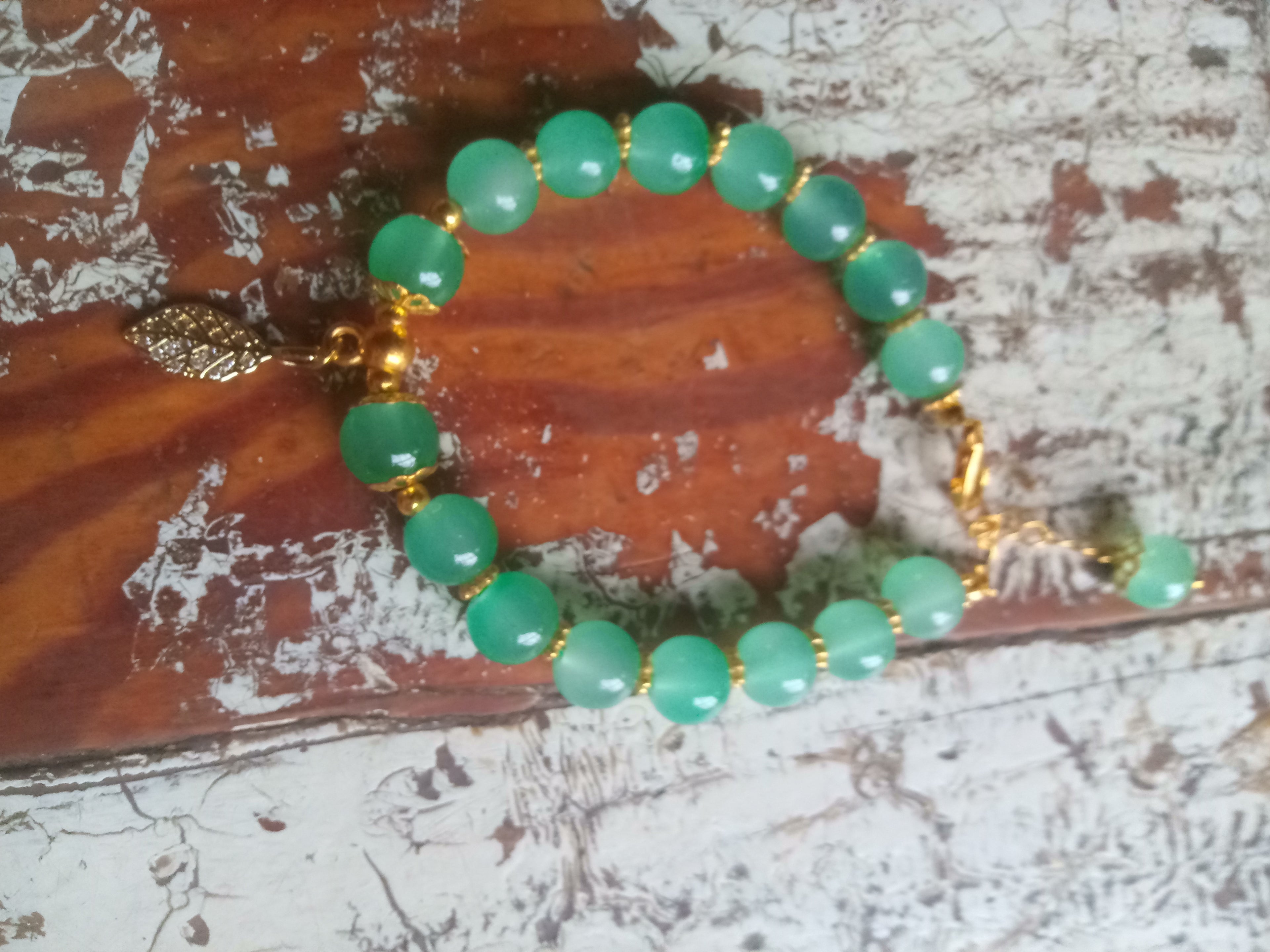 Bracelet jade and gold