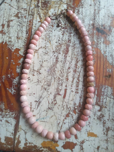 Pink stone necklace