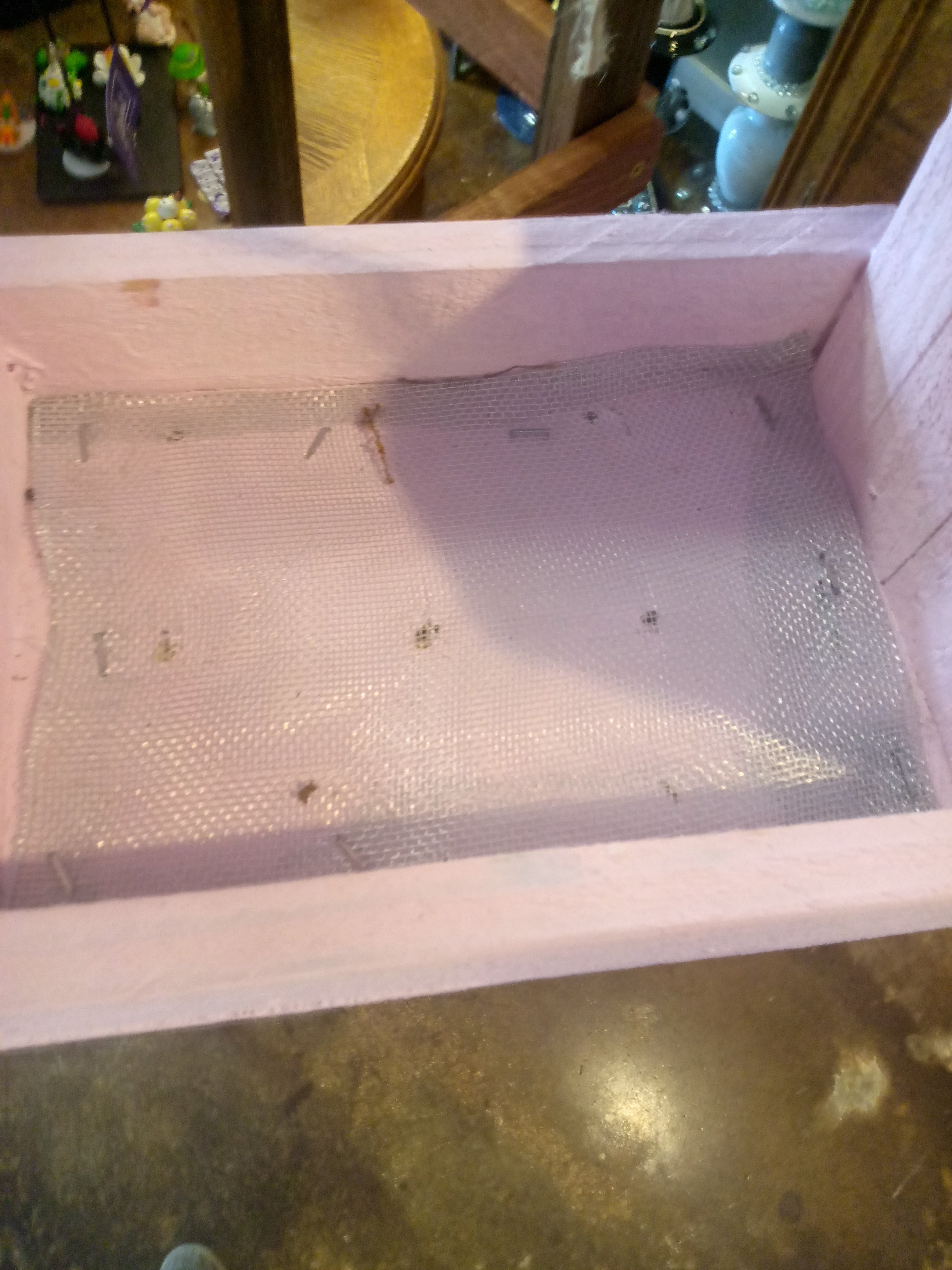 Pink hanging bird feeder