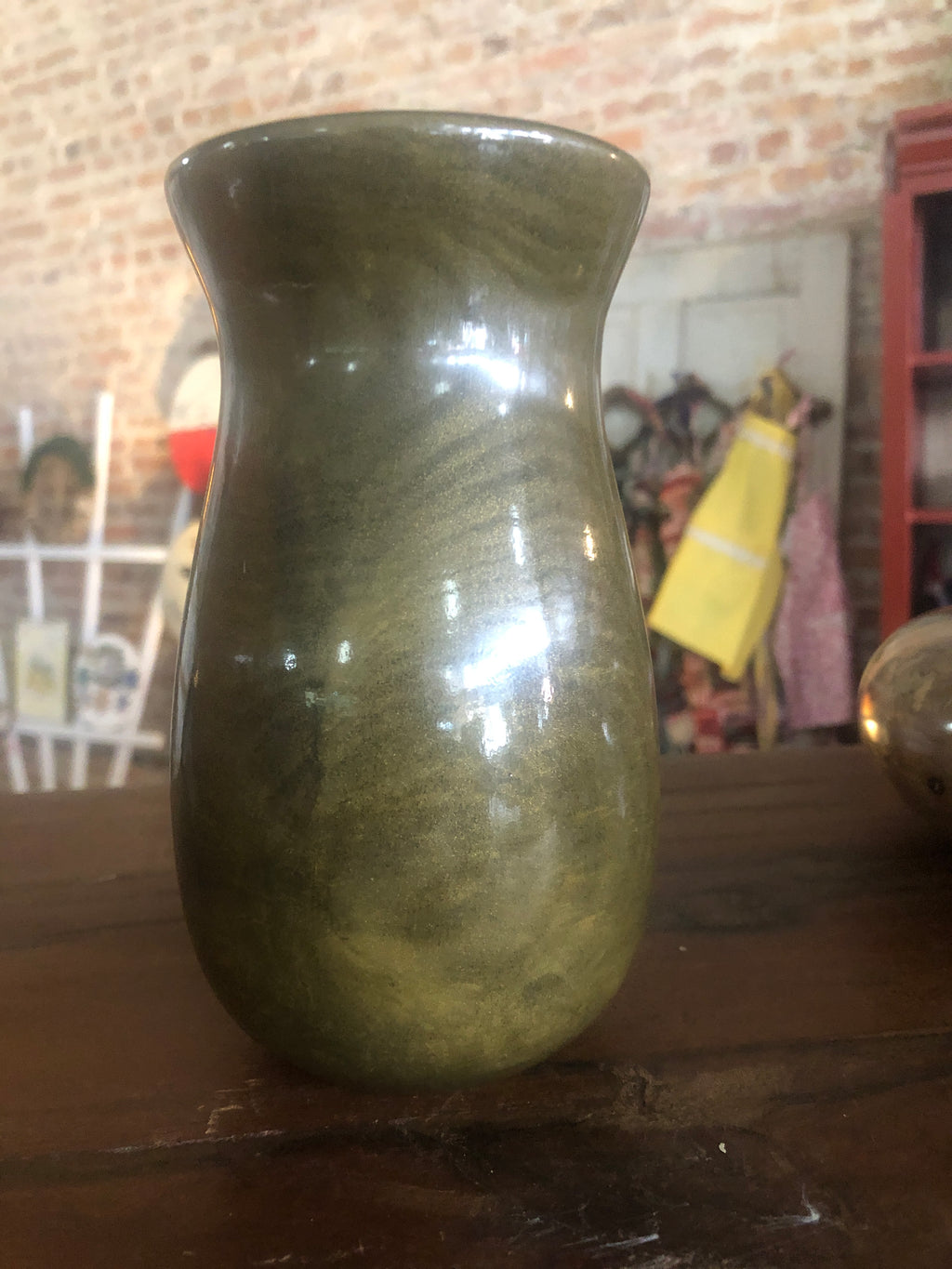 Wooden vase green
