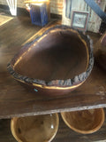 Natural edge mesquite bowl with turquoise