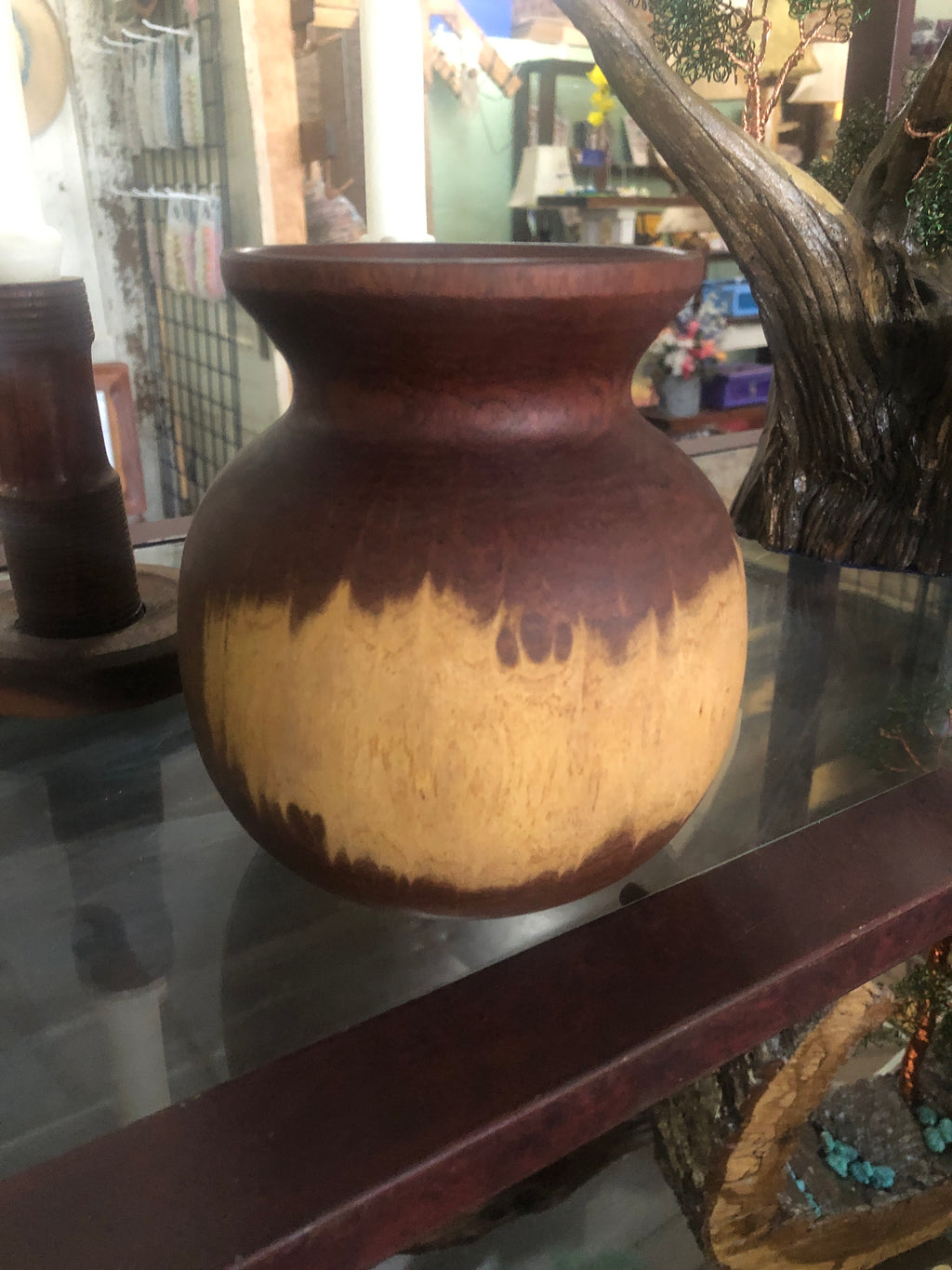 Wooden pot made of mesquite