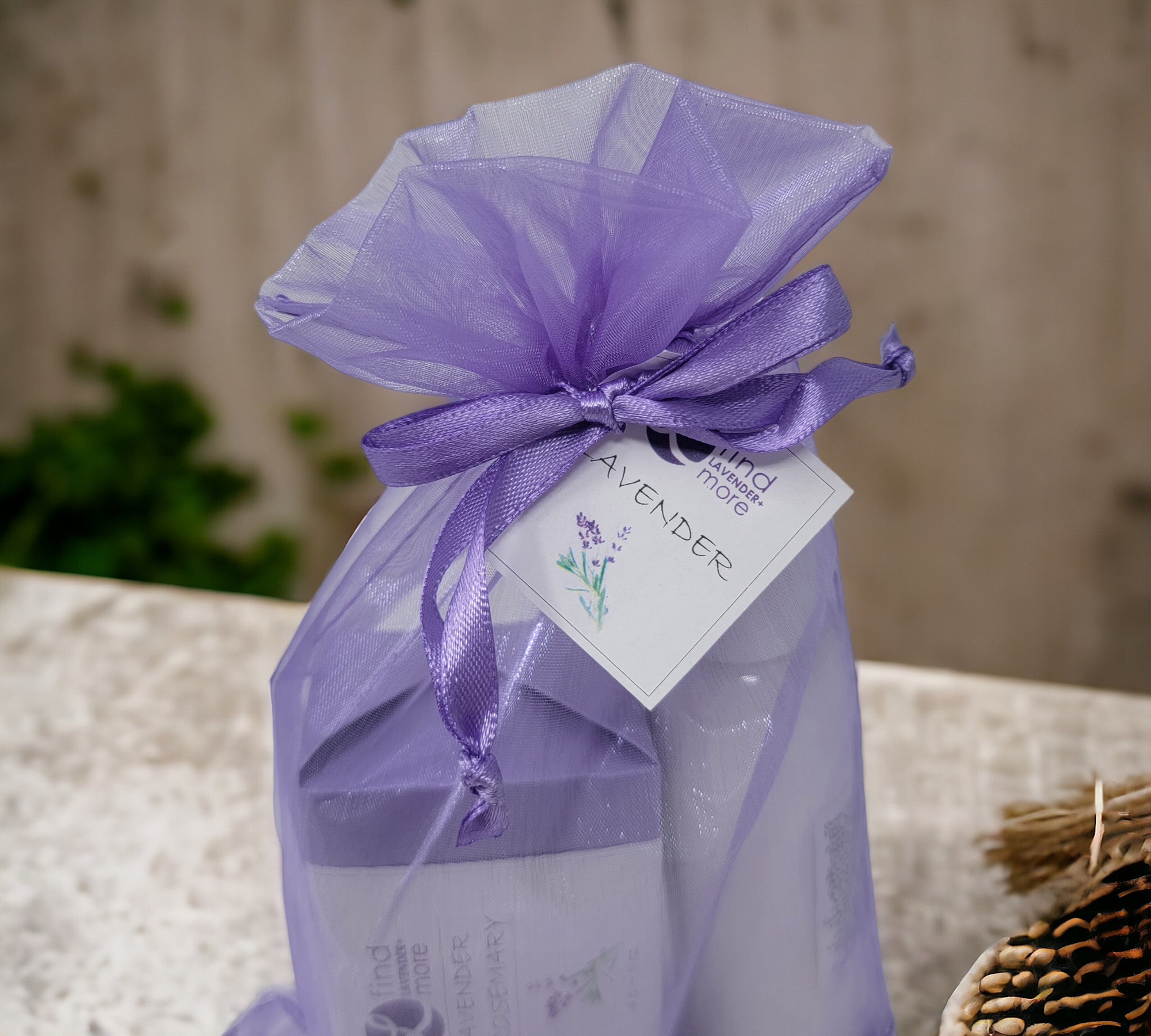 Lavender Gift Organza Bag Purple Drawstring Pouch