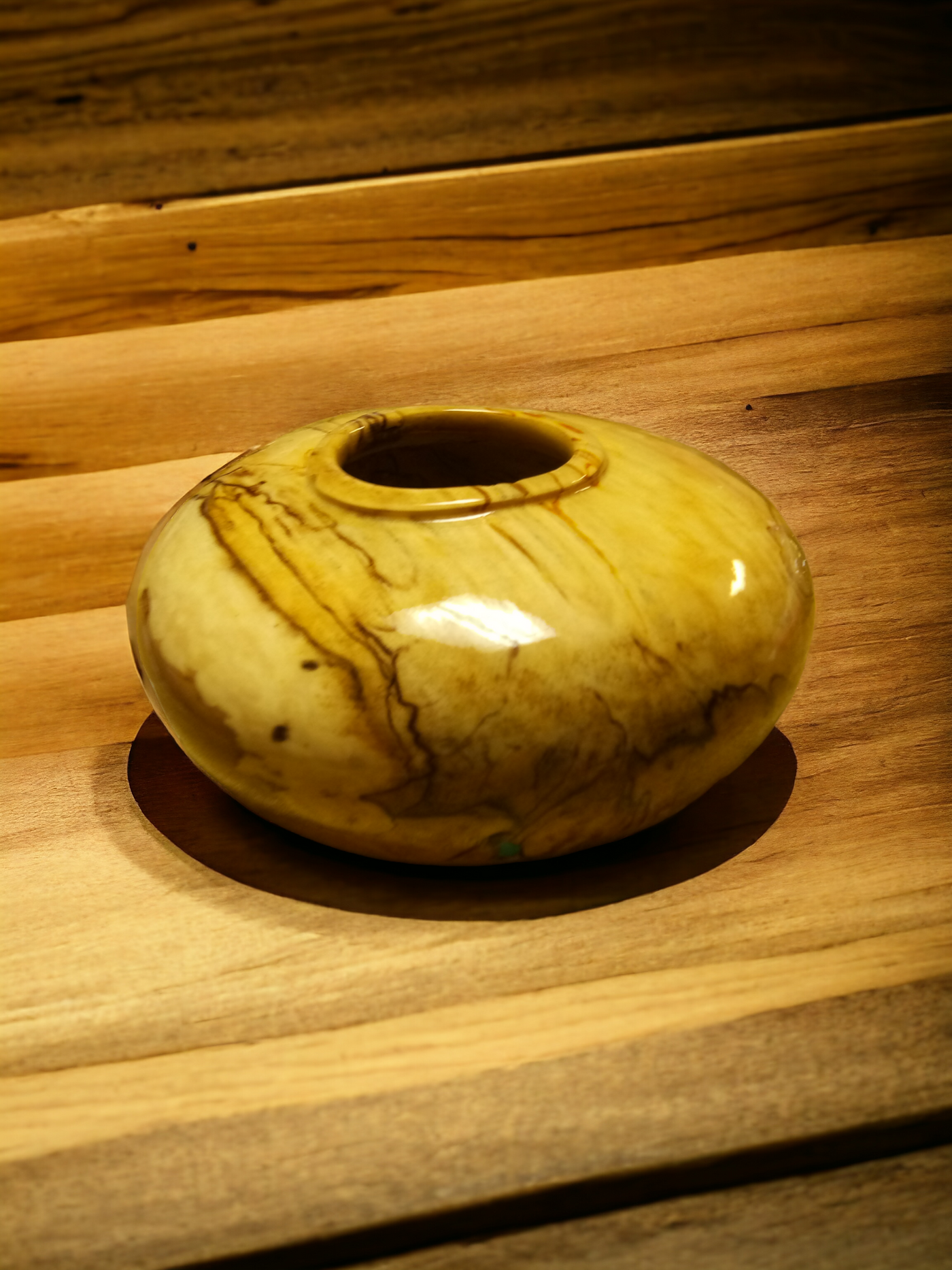 Hollow form wooden bowl from sweet gum wood