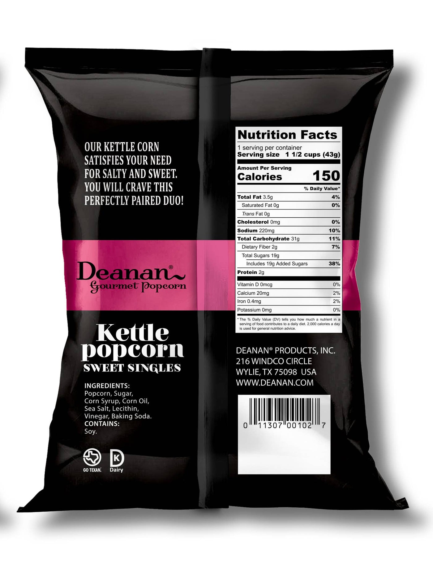 Kettle Popcorn - "Sweet Singles" - 100 Count