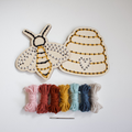 Bee & Beehive Set Wooden Yarn Embroidery Kit – Kid Friendly