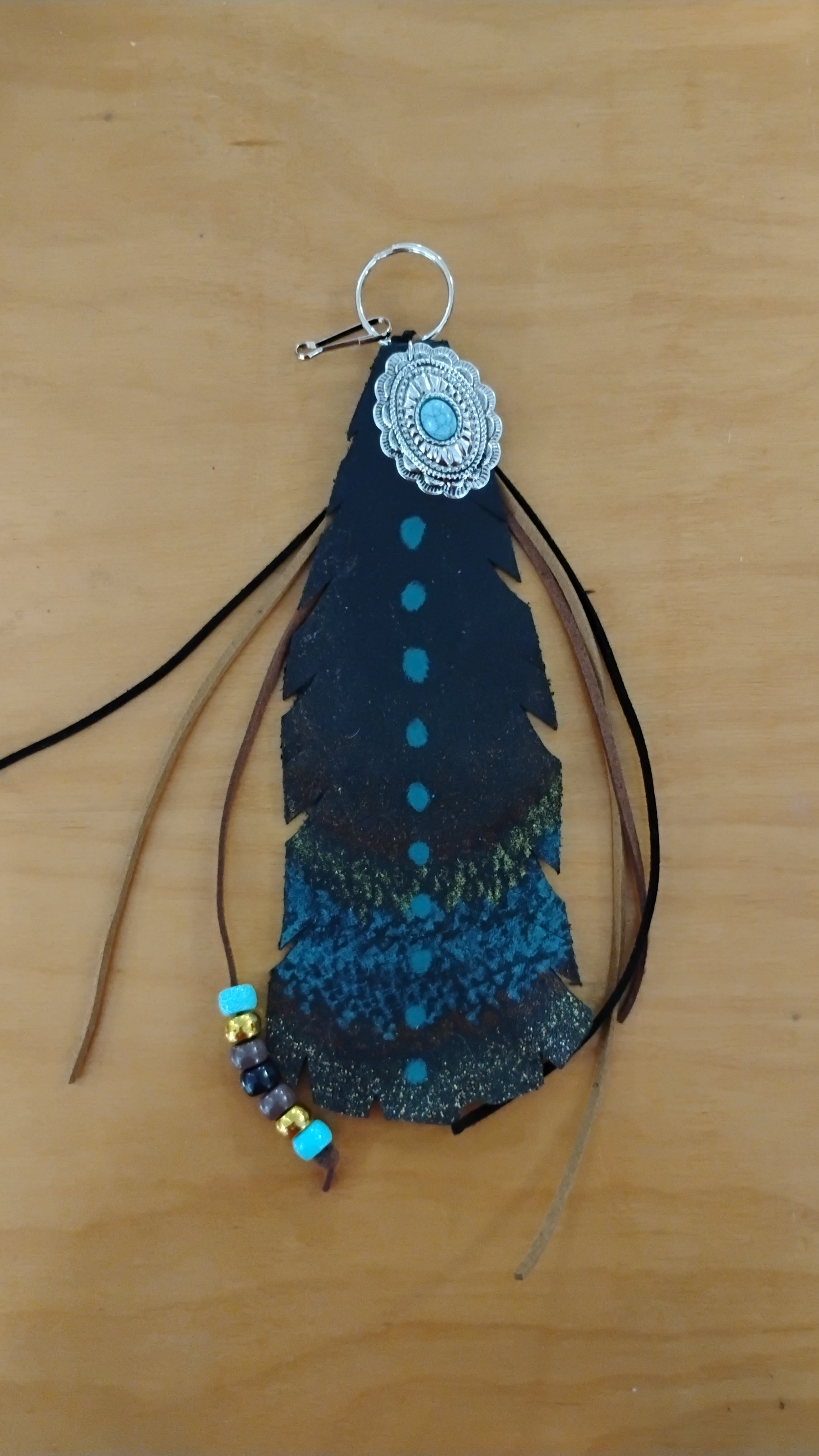 Leather Feather Purse Charms