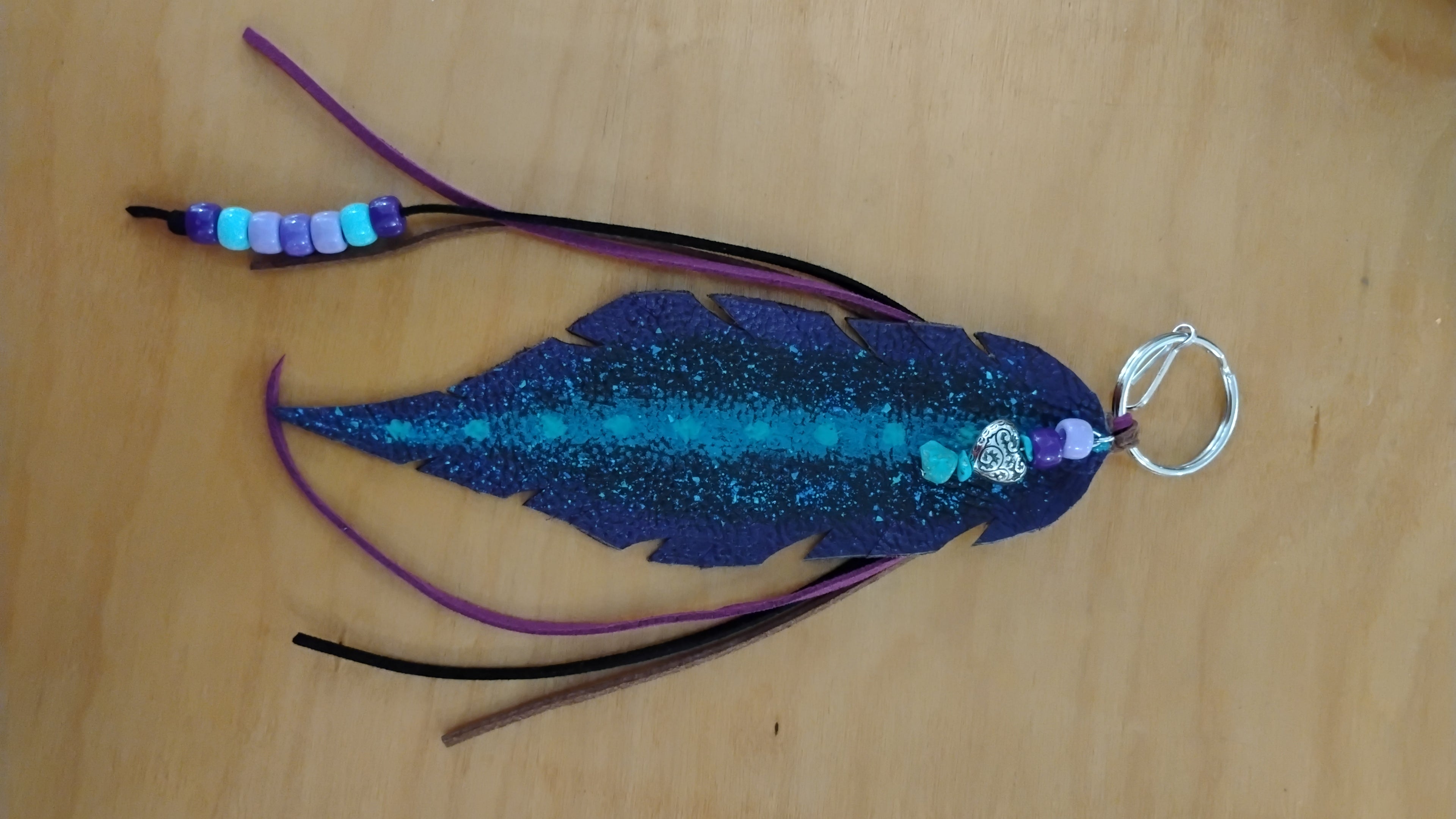 Leather Feather Purse Charms