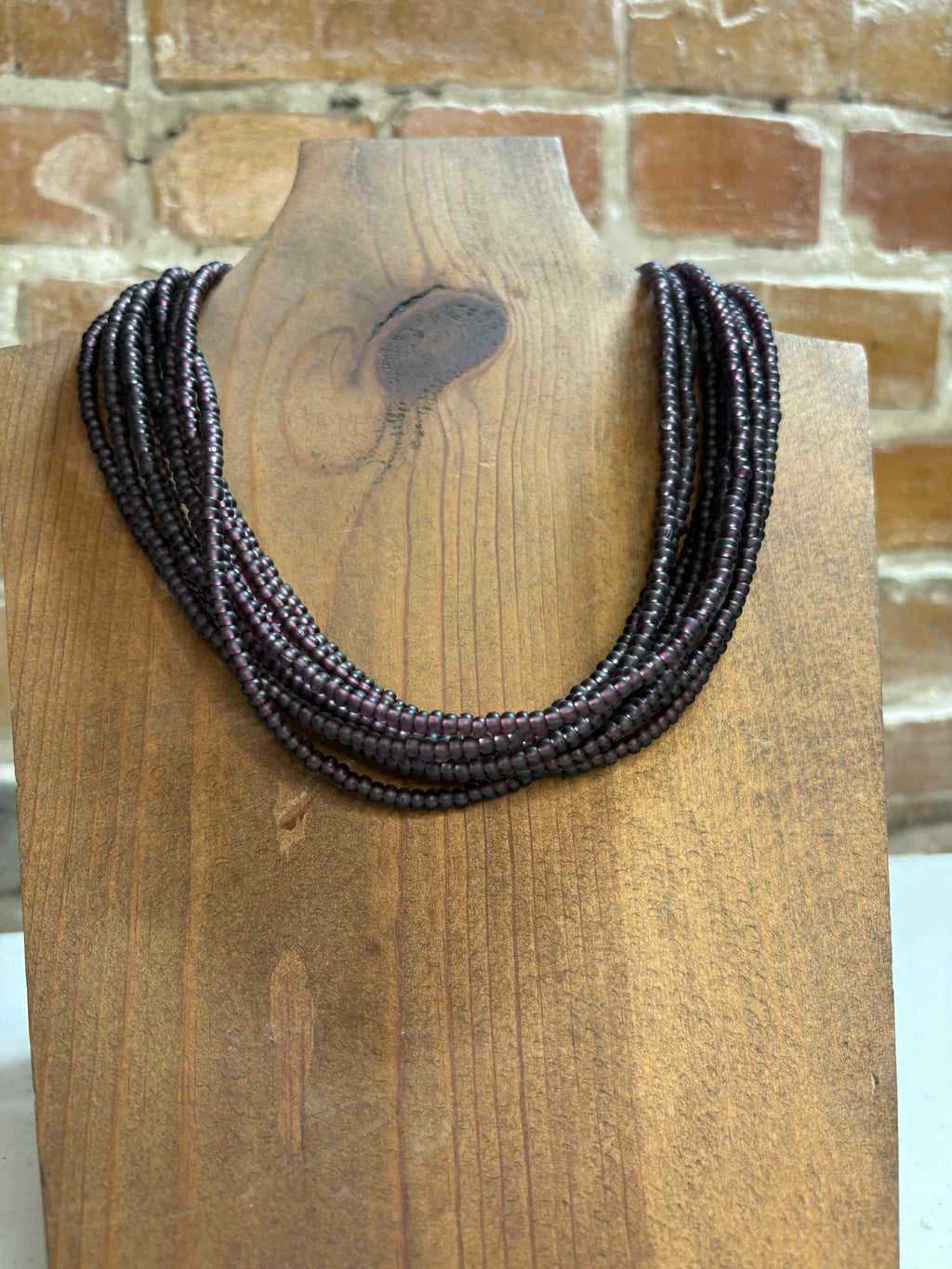 Purple beaded multi strand set