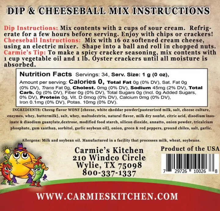 Jalapeno cheddar dip mix