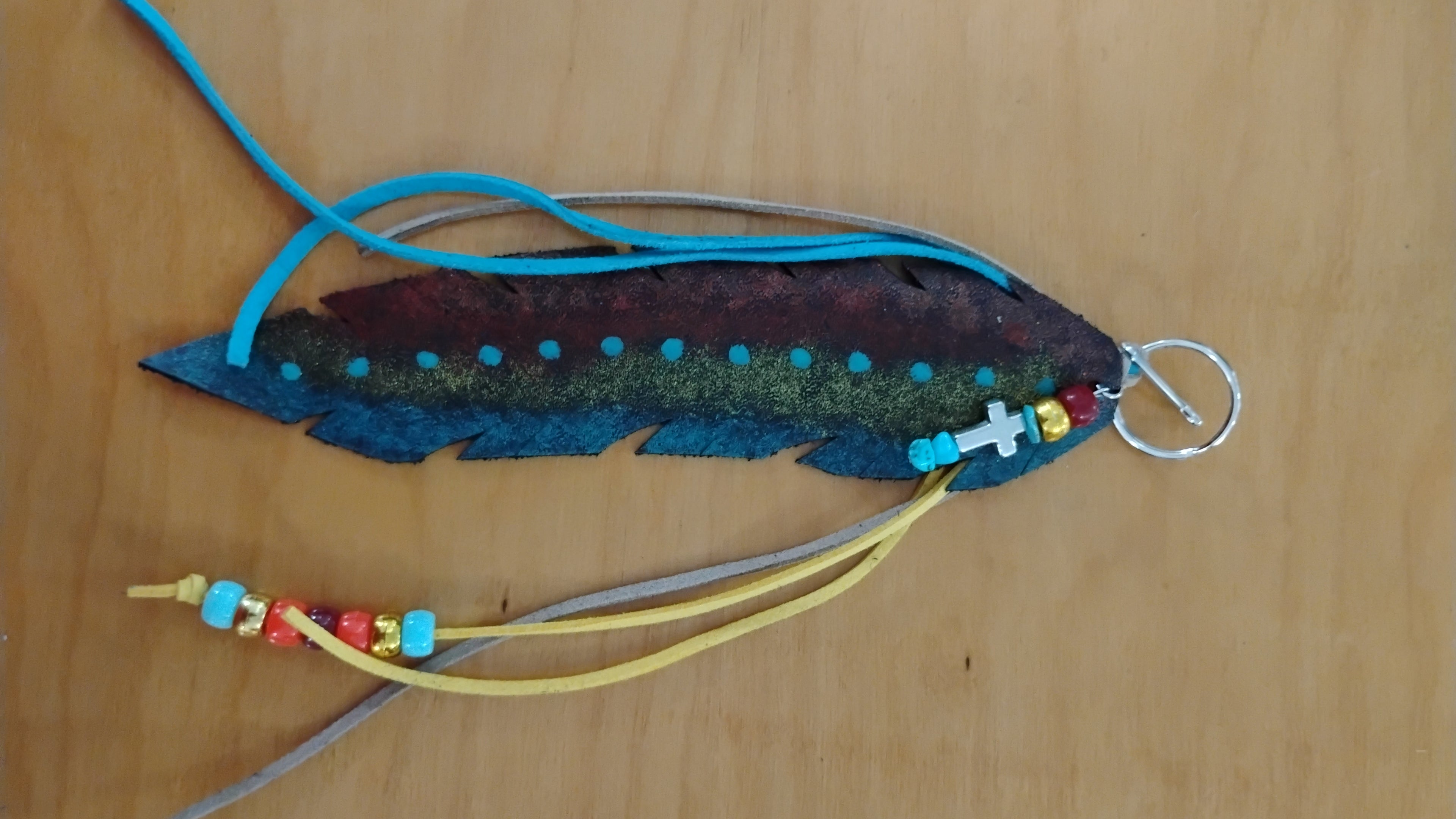 Leather Feather Purse Charms