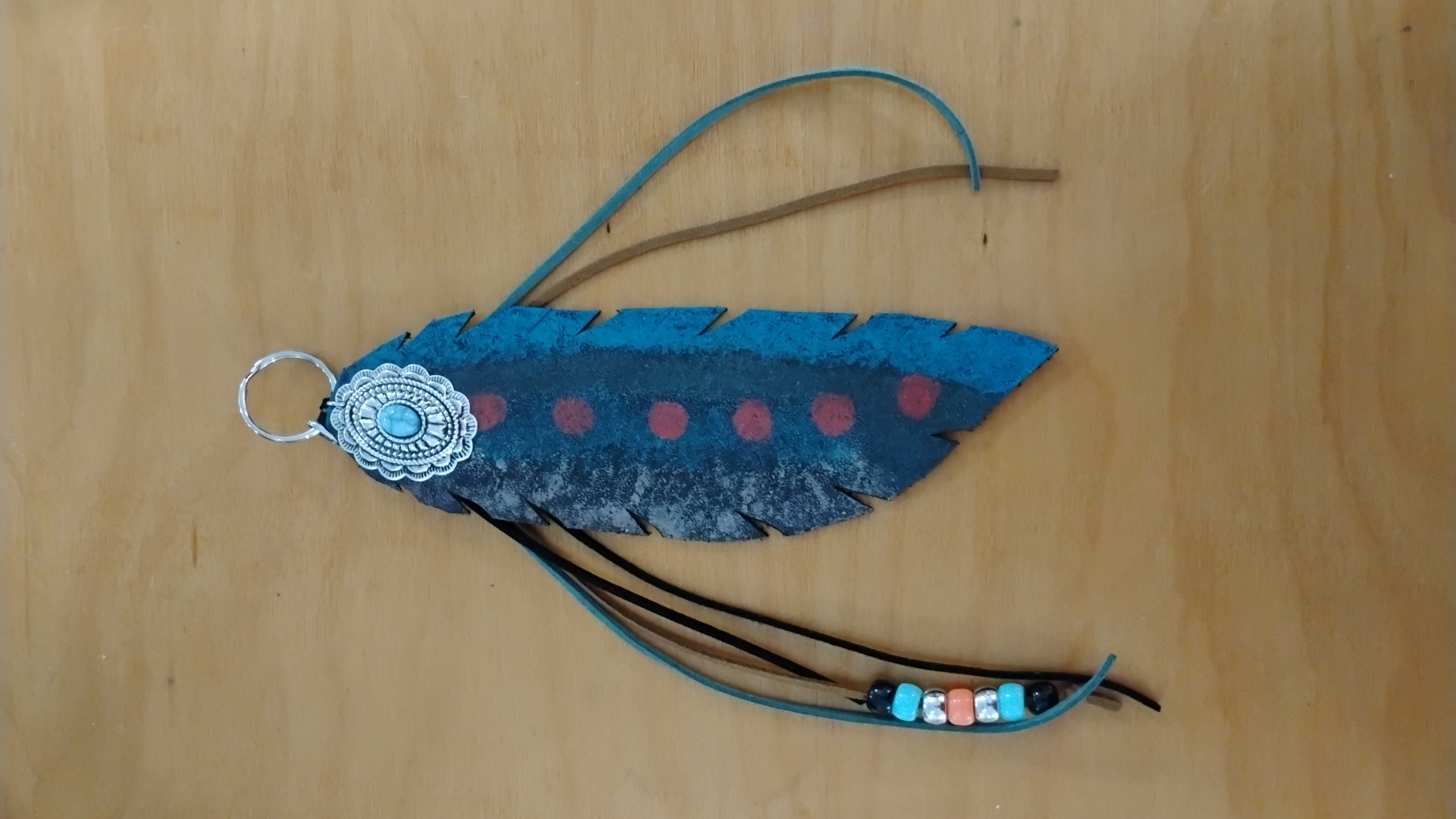 Leather Feather Purse Charms