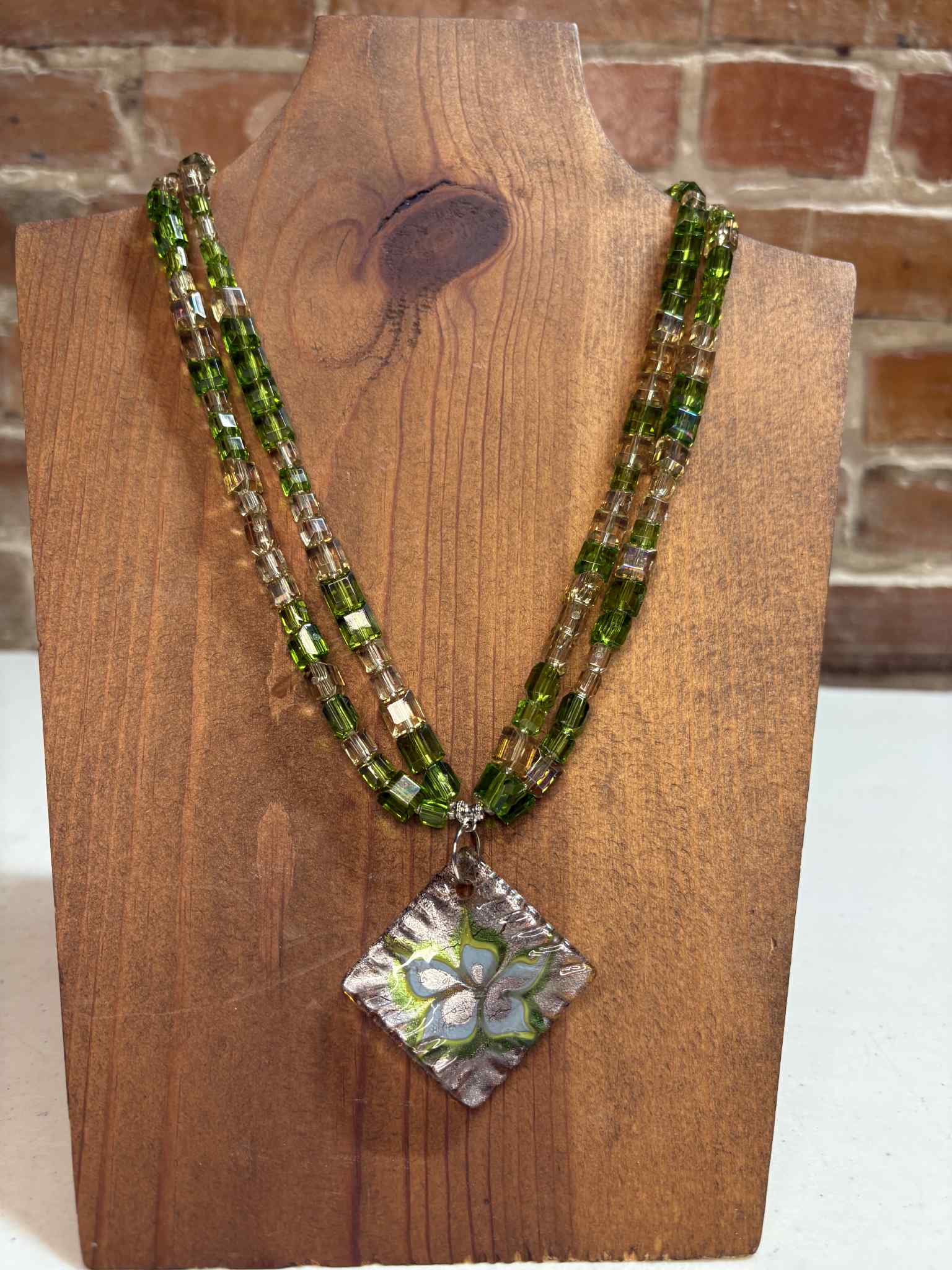 Like green & clear with pendant