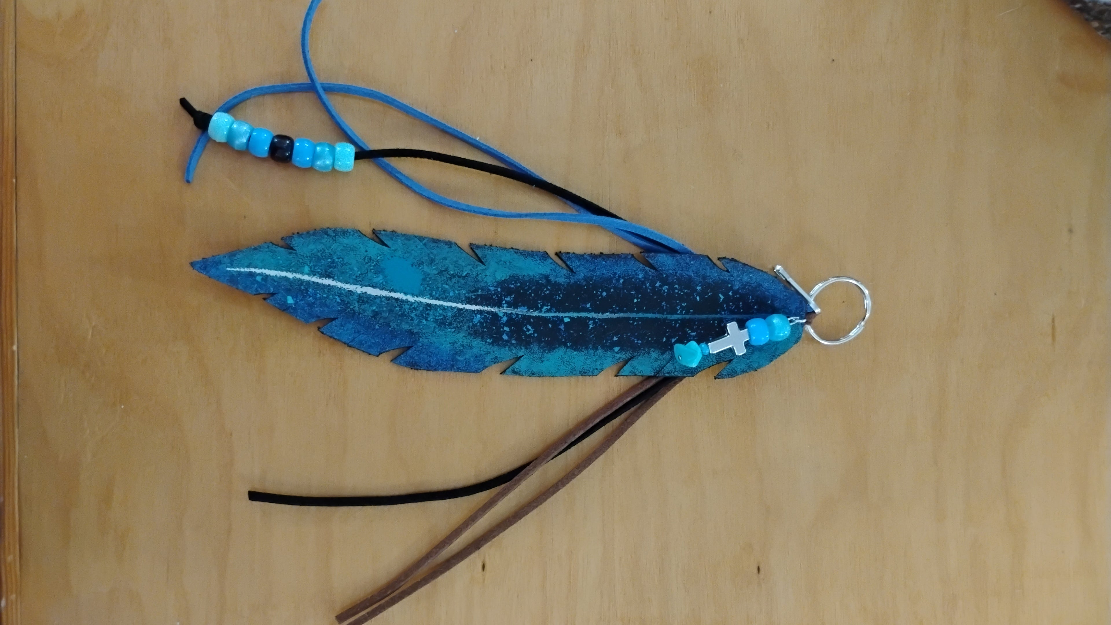 Leather Feather Purse Charms