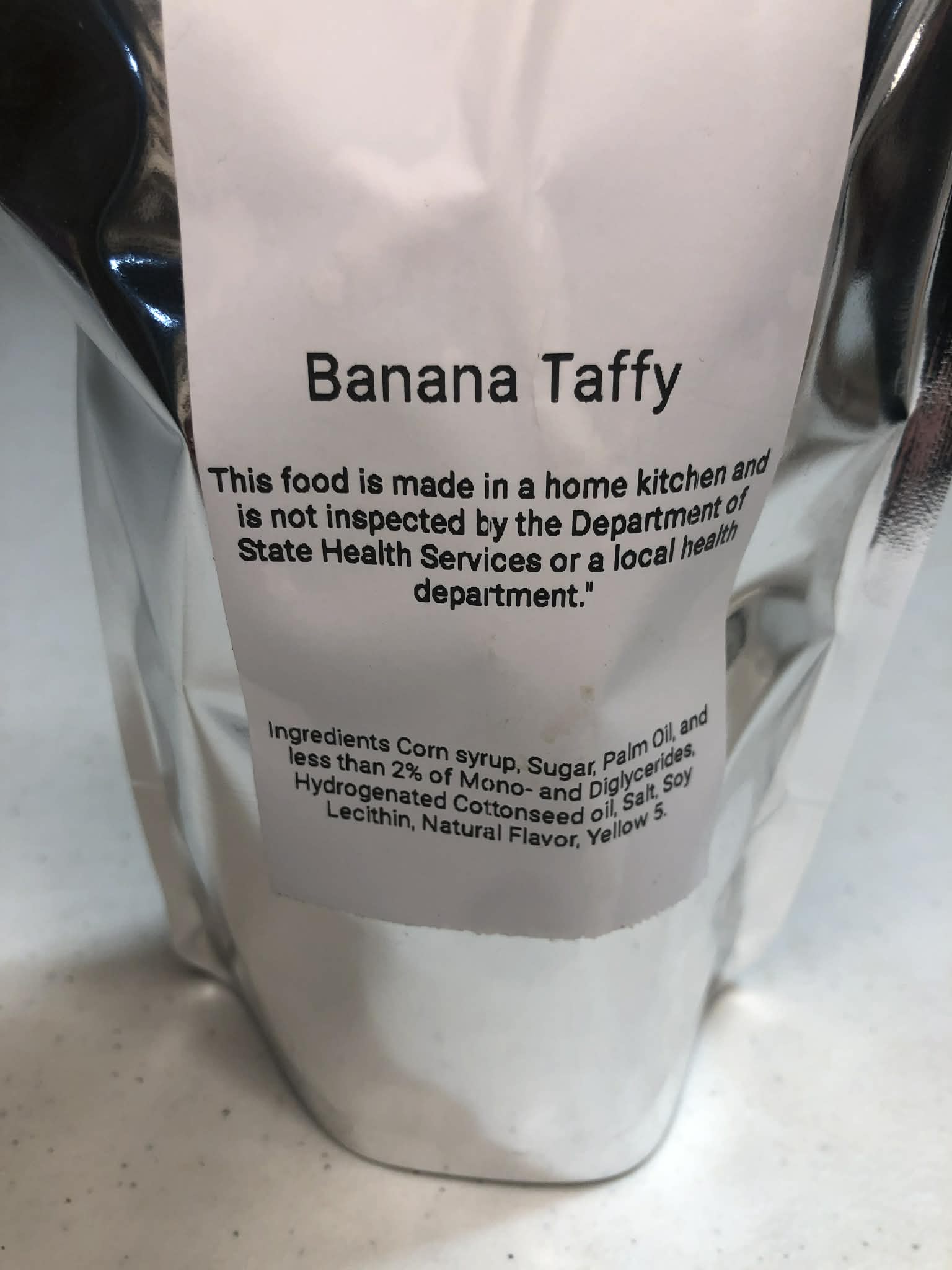 Freeze dried banana taffy