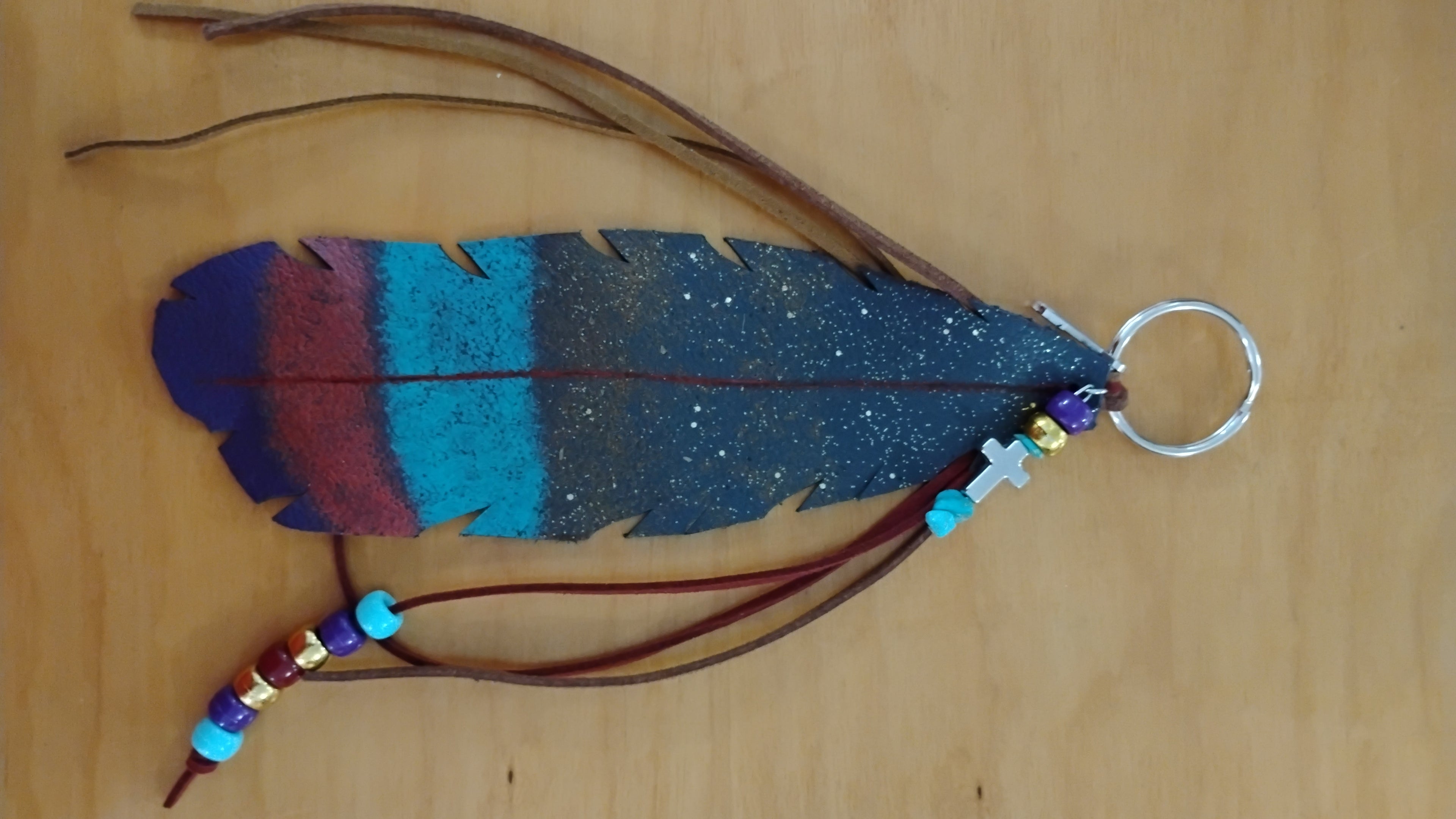 Leather Feather Purse Charms