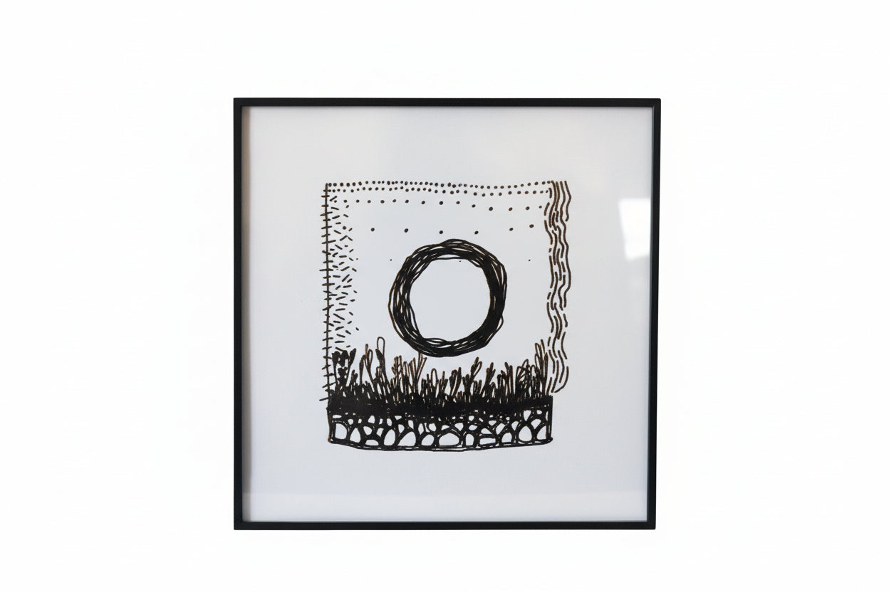 4x4 abstract print with frame by Aaron Hudnall